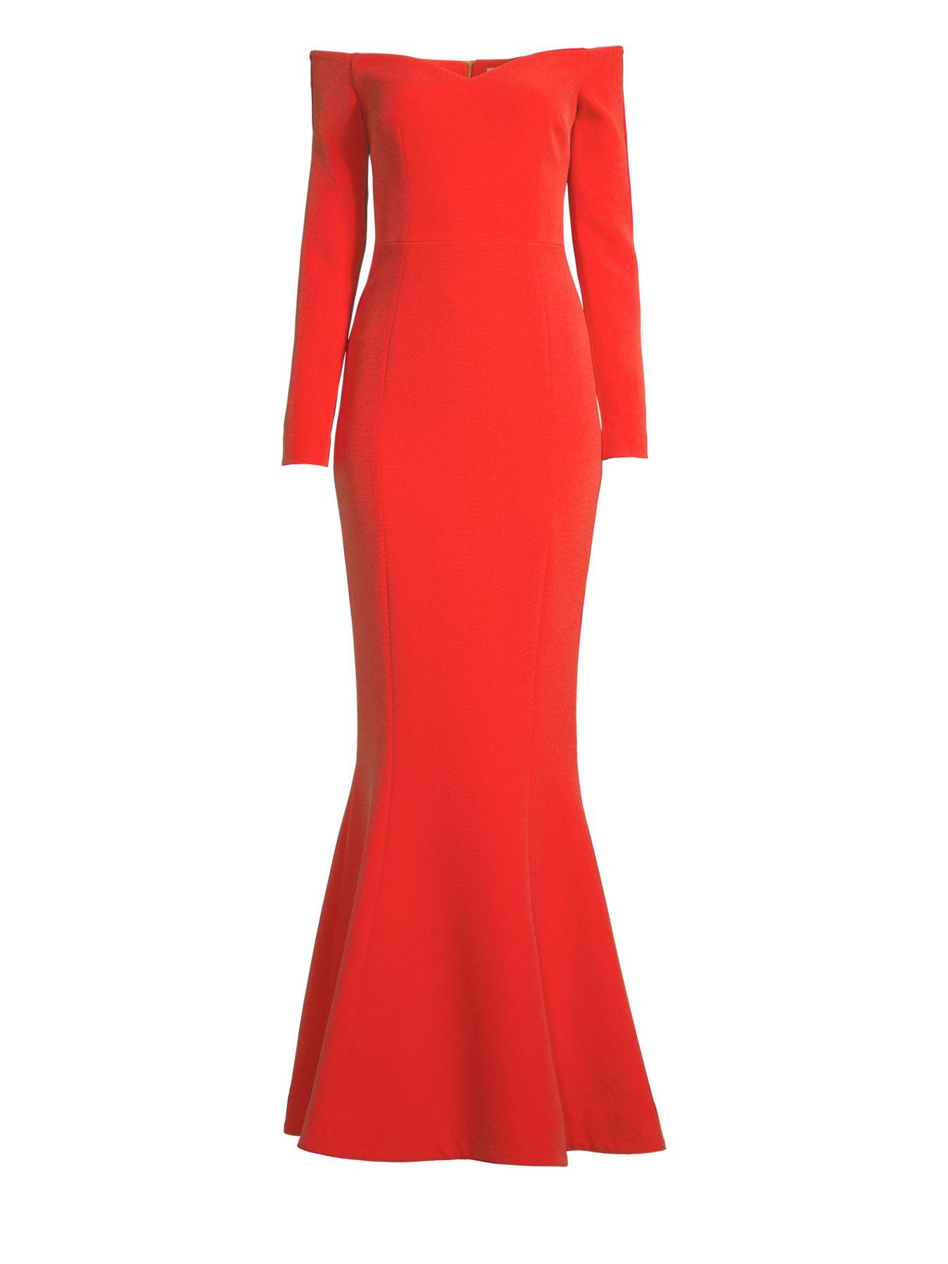 Rebecca Vallance L'amour Off-the-shoulder Mermaid Gown in Red - Lyst