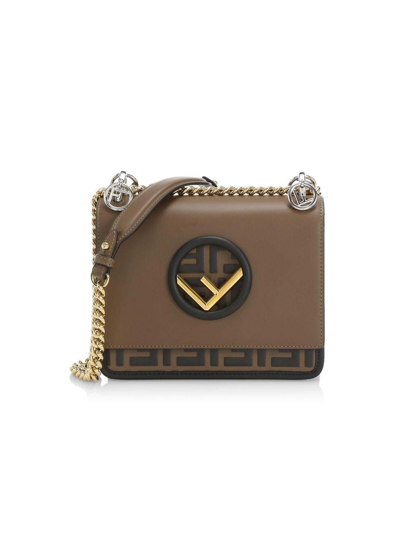 fendi double f leather shoulder bag