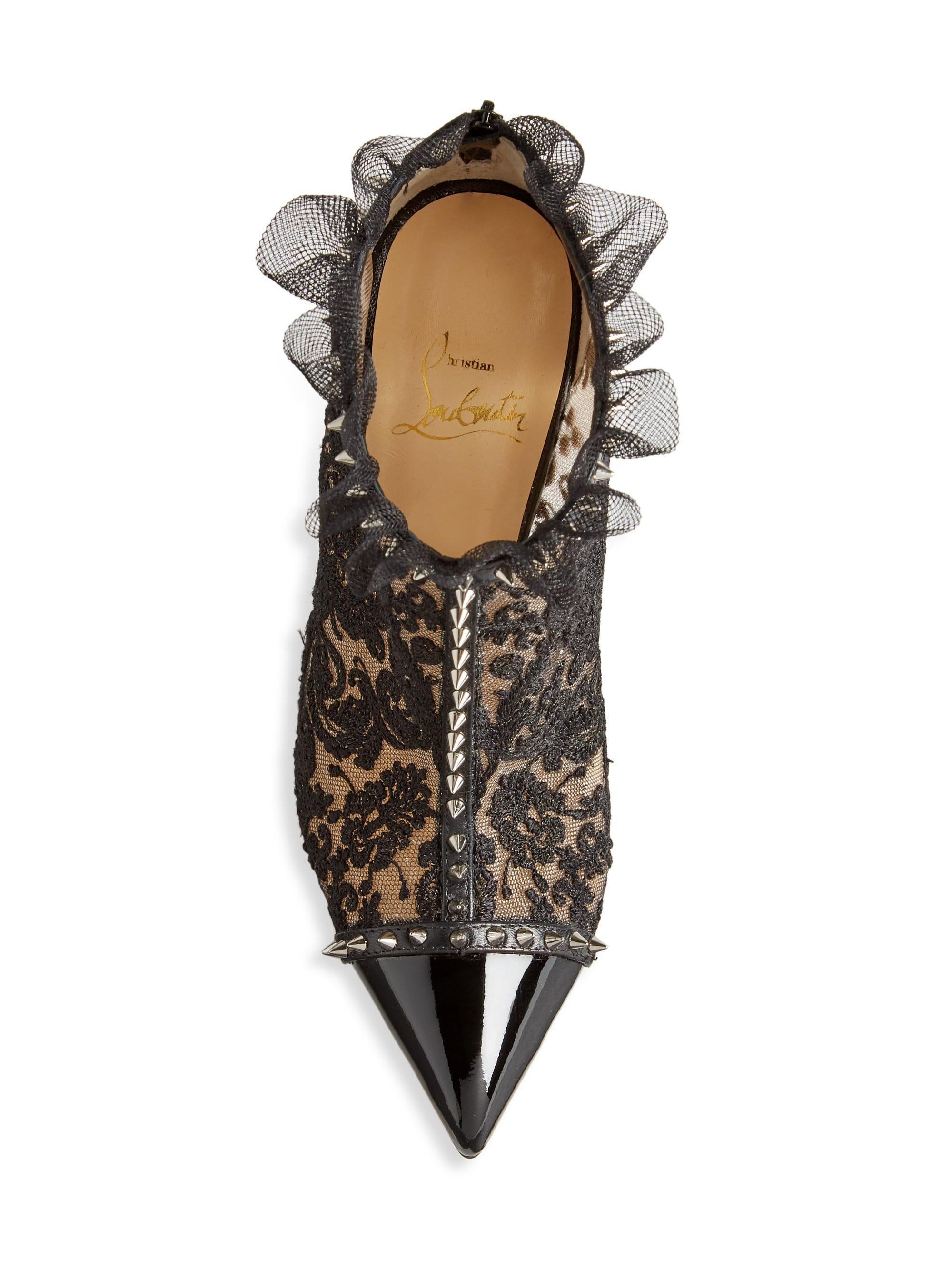 louboutin lace booties