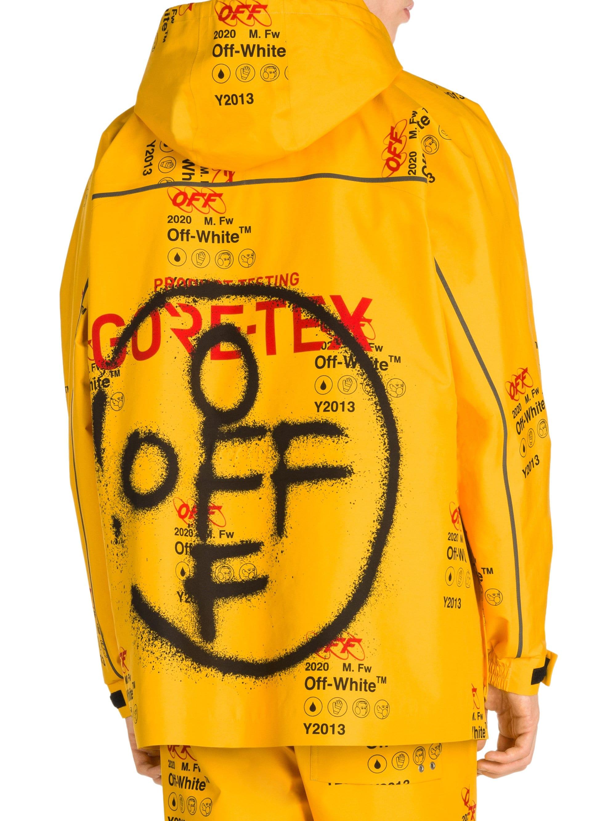 Off-White c/o Virgil Abloh Gore-tex Public Television Ski Jacket in Yellow for Men - Lyst