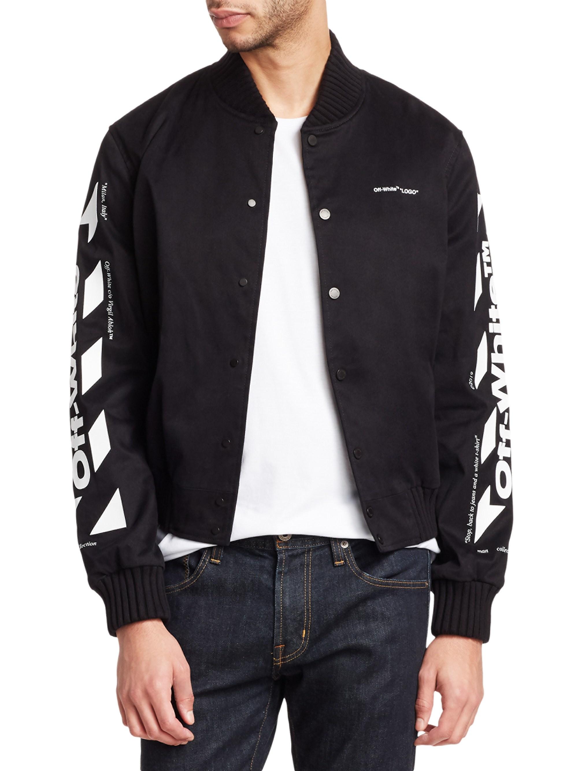 off white baseball jacket
