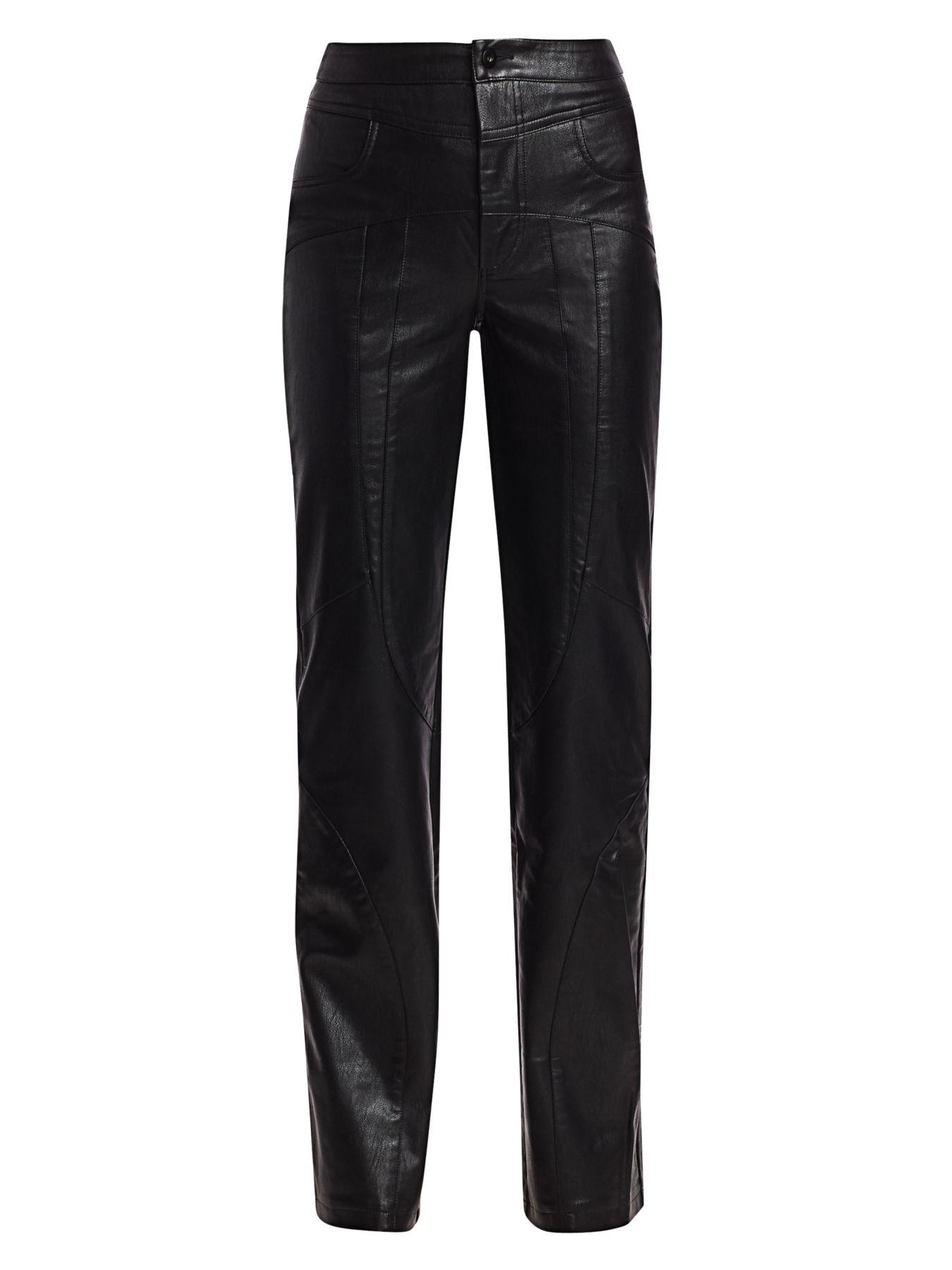 I.AM.GIA York Exposed Stitch Faux Leather Straight-leg Pants in 