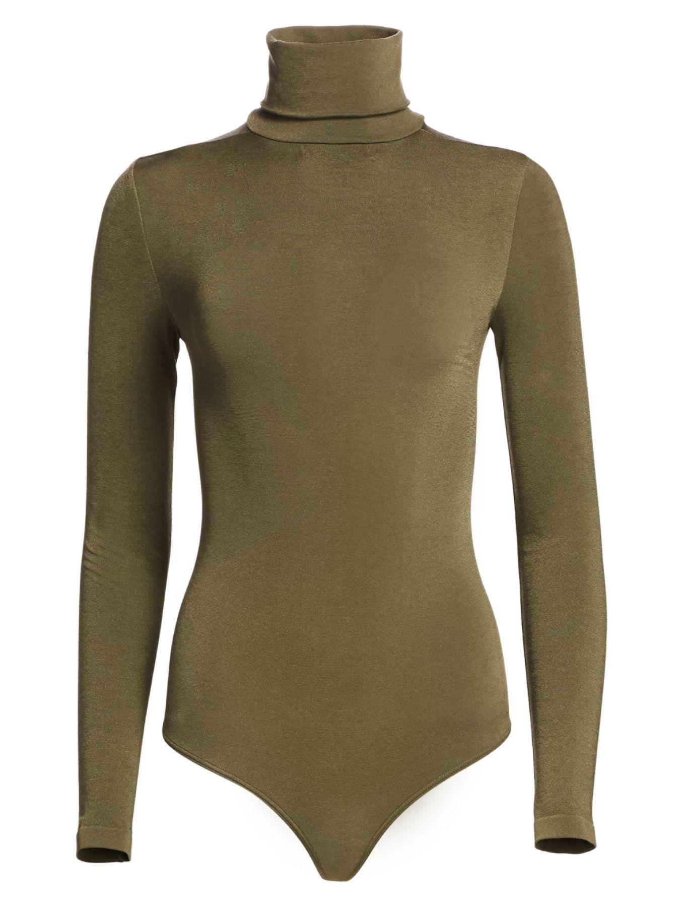 Wolford Colorado Turtleneck Bodysuit in Green Lyst