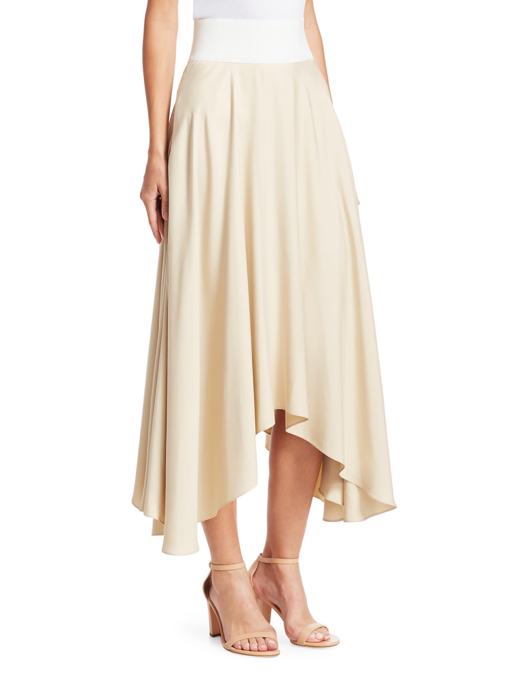 Akris Women's Washed Silk A-line Skirt - Canvas in Natural - Lyst
