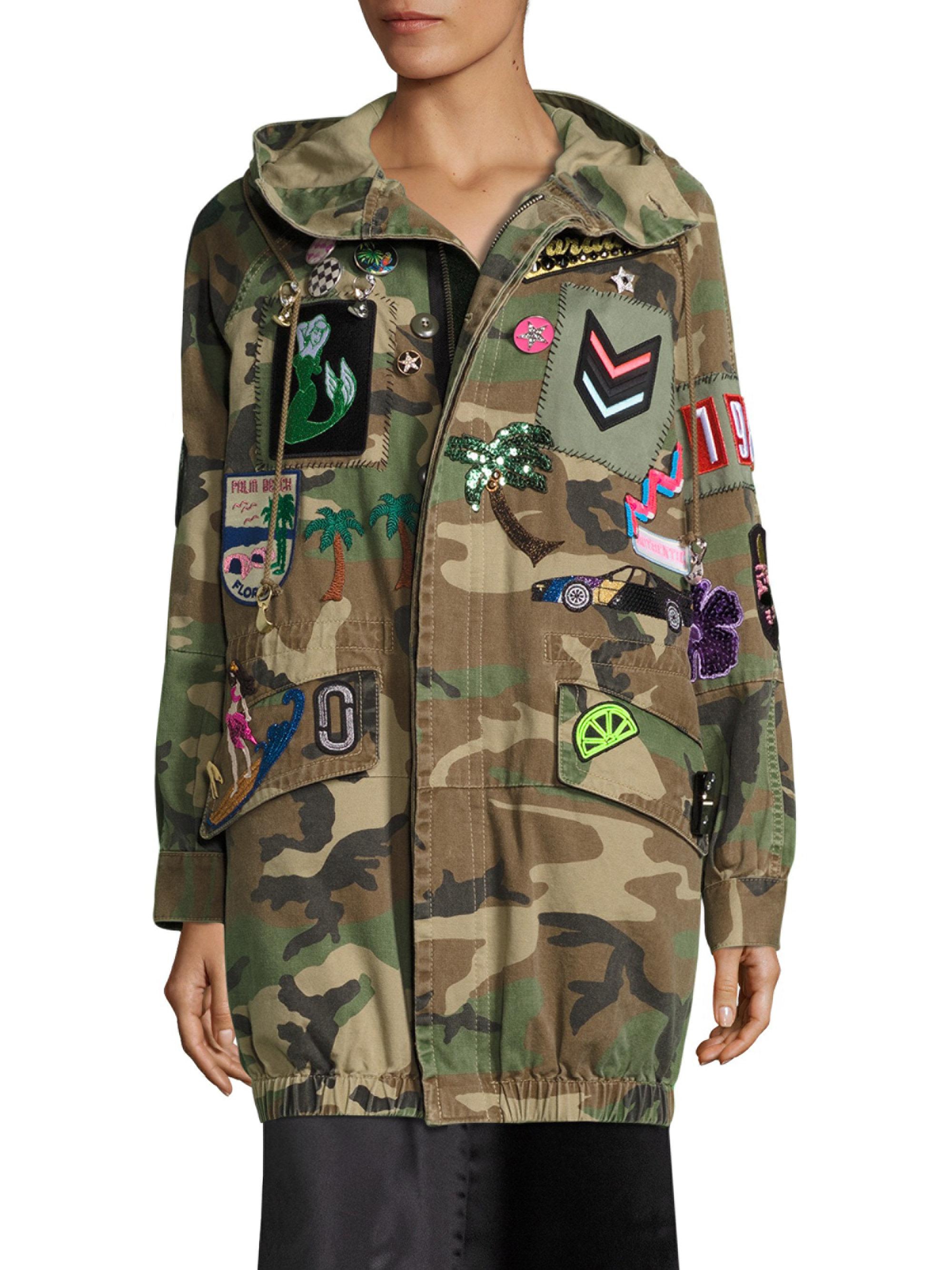 Marc Jacobs Hooded Camouflage Anorak Jacket in Green | Lyst