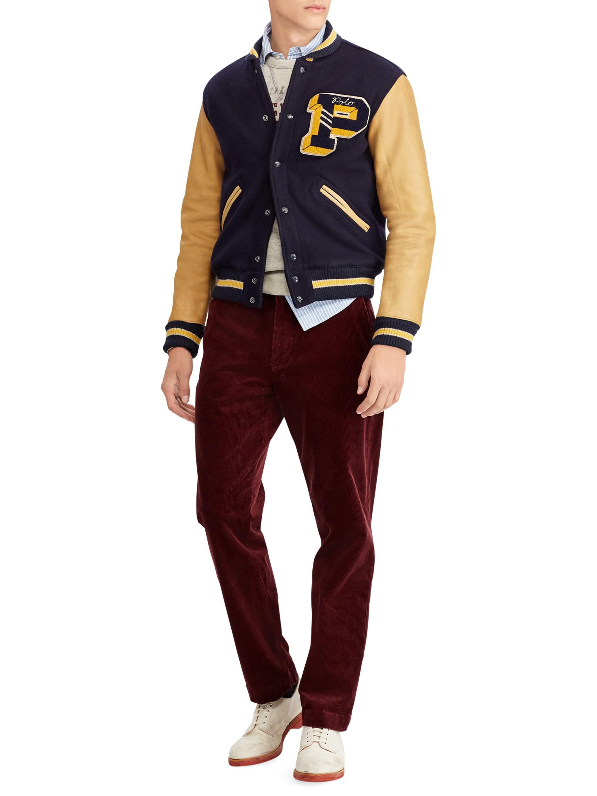 Polo Ralph Lauren Wool Varsity Jacket in Navy (Blue) for Men Lyst