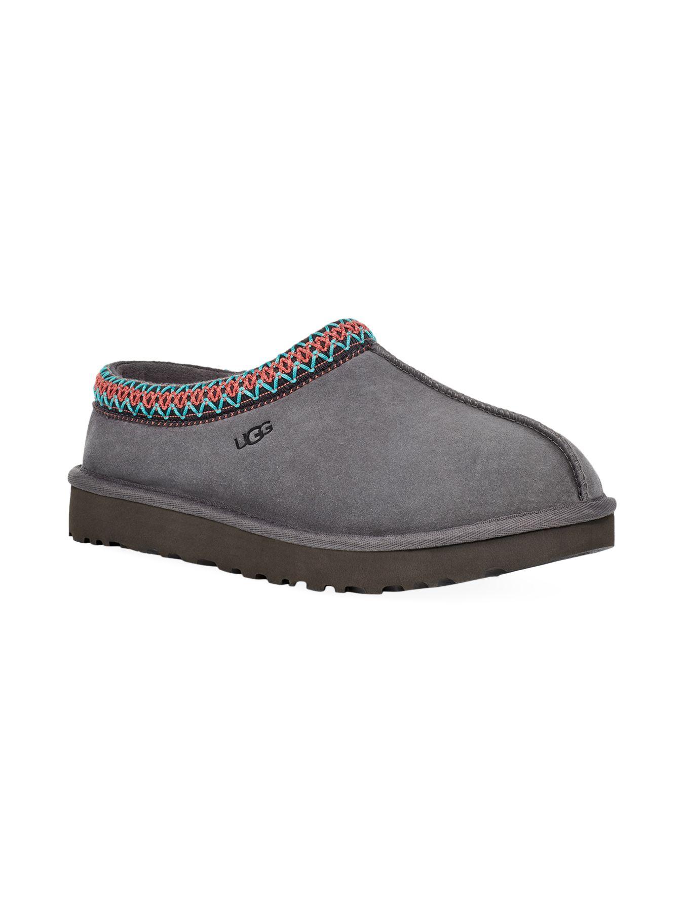 UGG Tasman Pure Suede Slippers in Dark Grey (Gray) Lyst