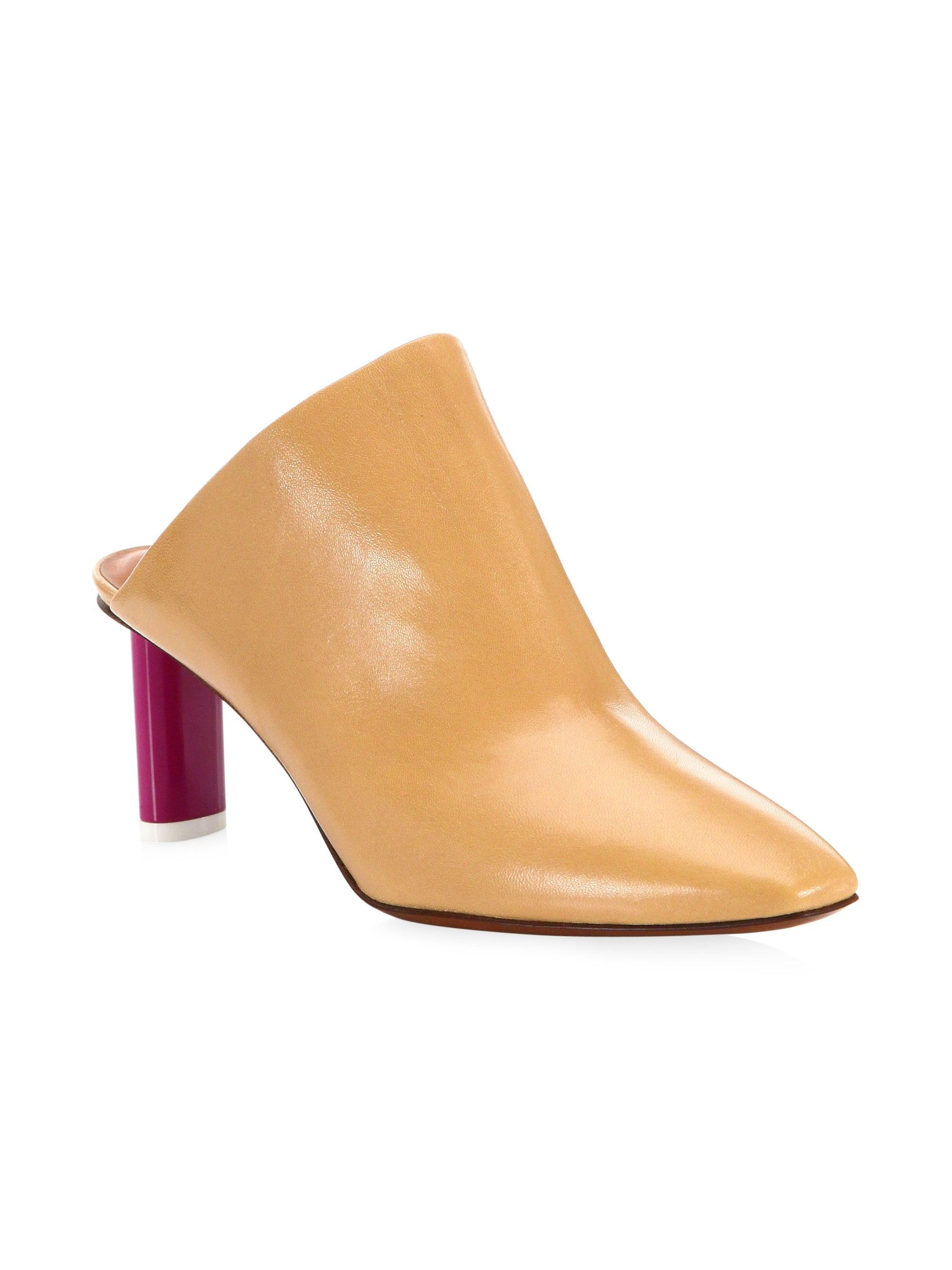 Vetements Women S Two Toned Leather Mules Black Size 36 6 In Camel Natural Lyst