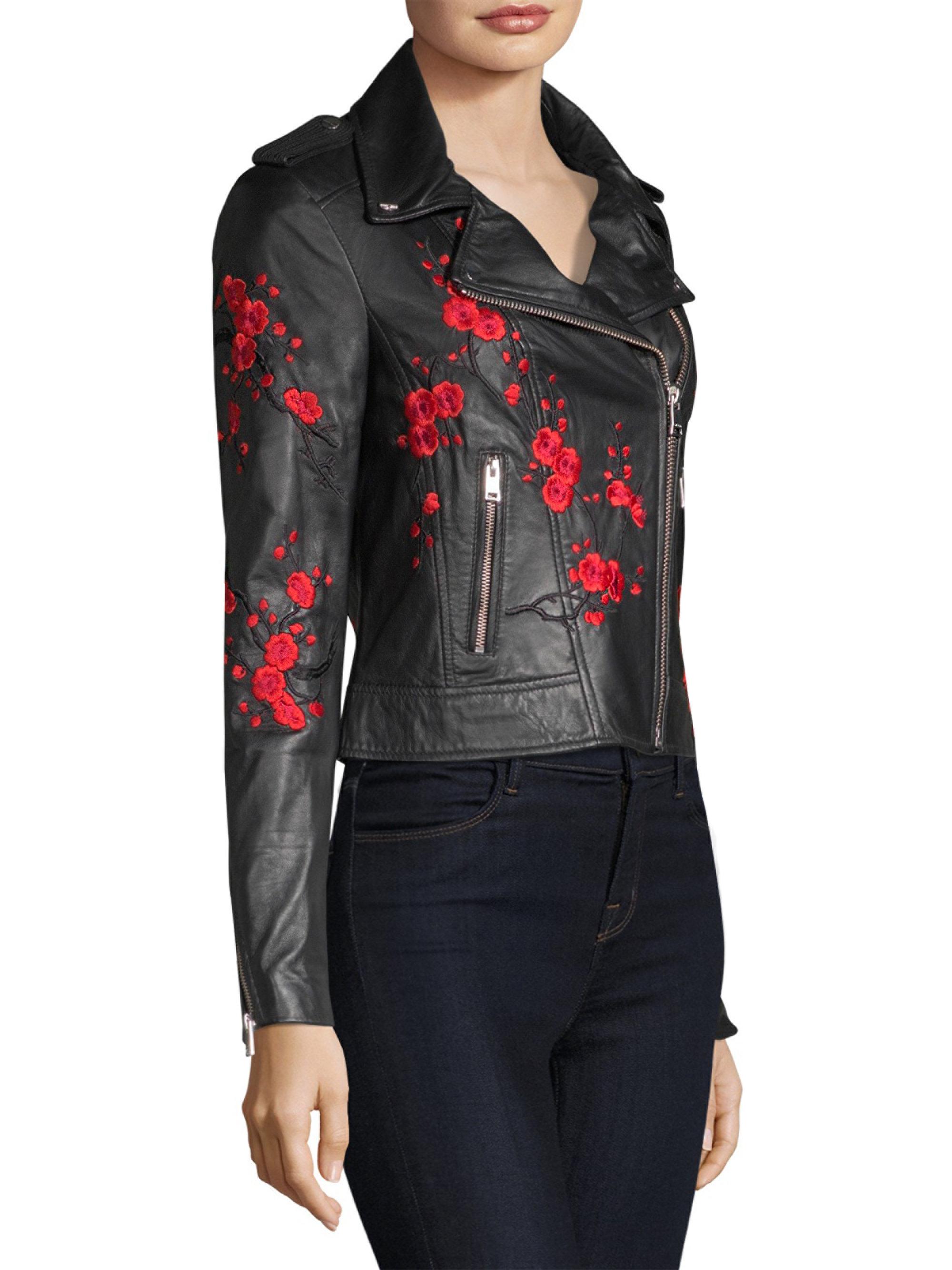 Lyst Lamarque Donna Fl Leather Jacket In Black Gallery