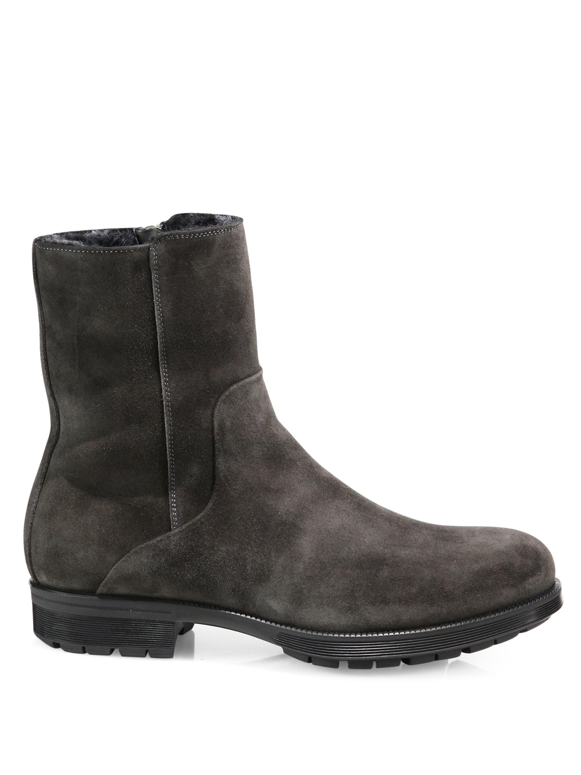 Lyst Aquatalia Suede Ankle Boots in Gray for Men