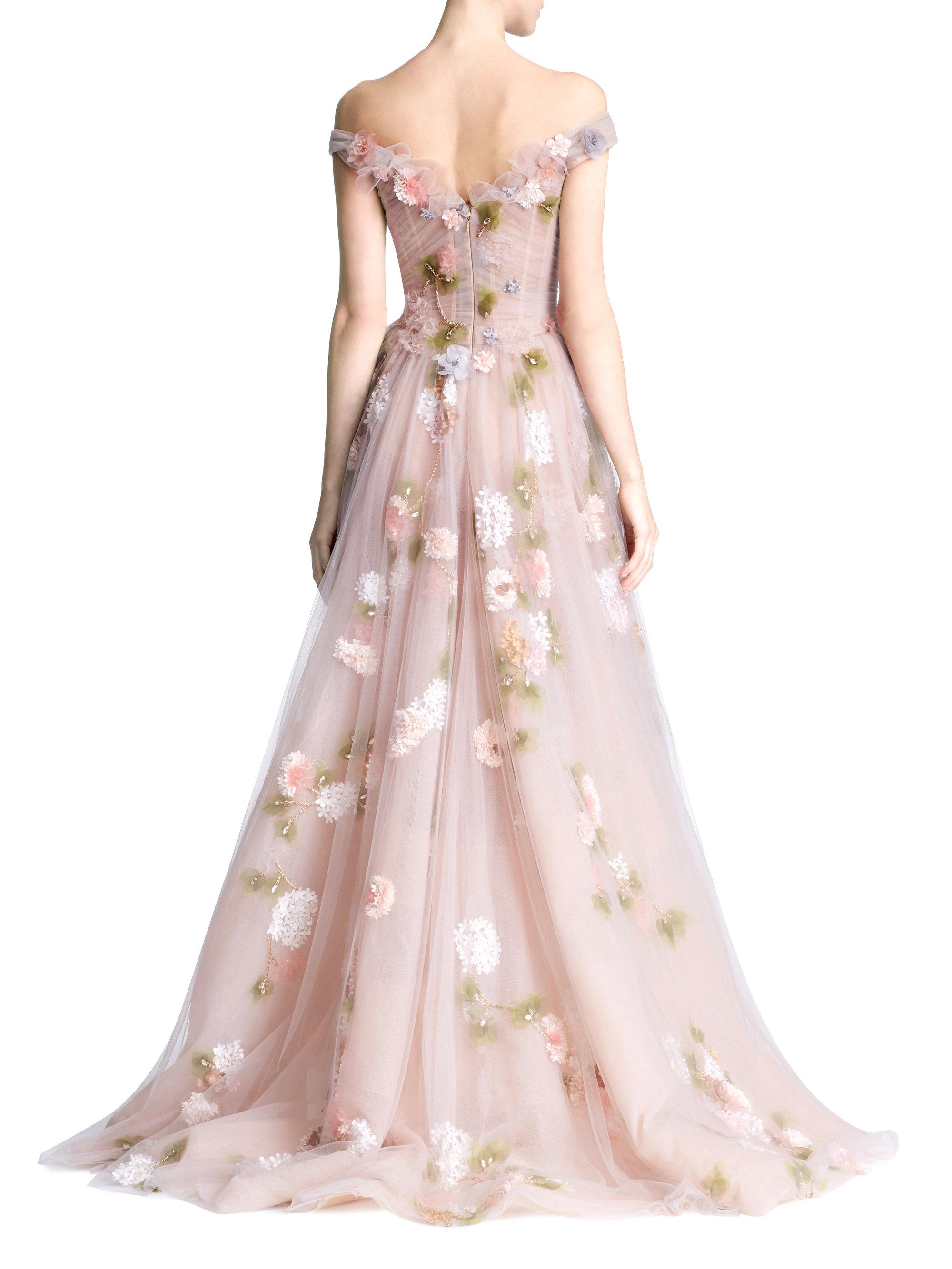 blush floral gown