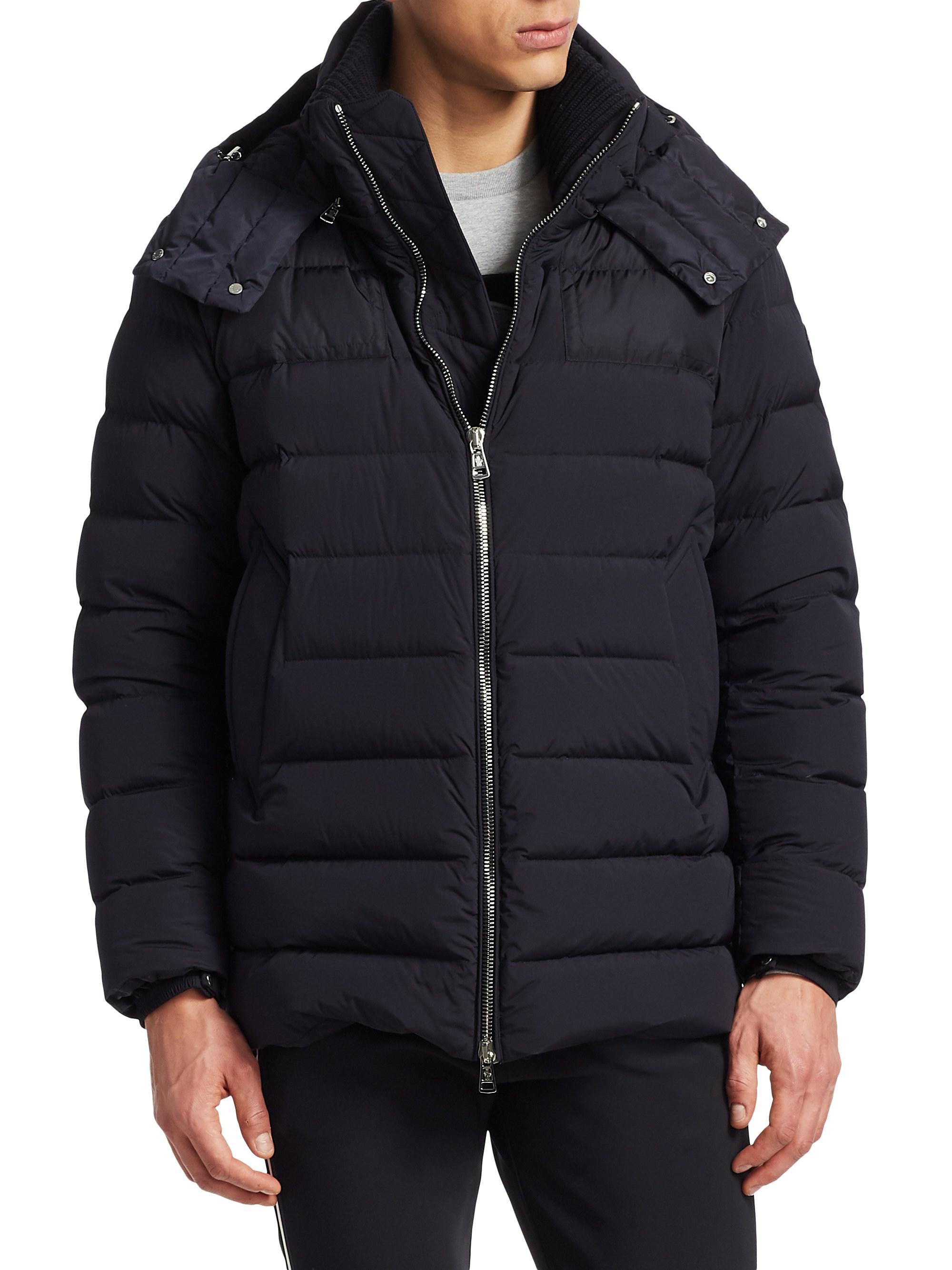 Mathieu Hooded Puffer Jacket in Navy 