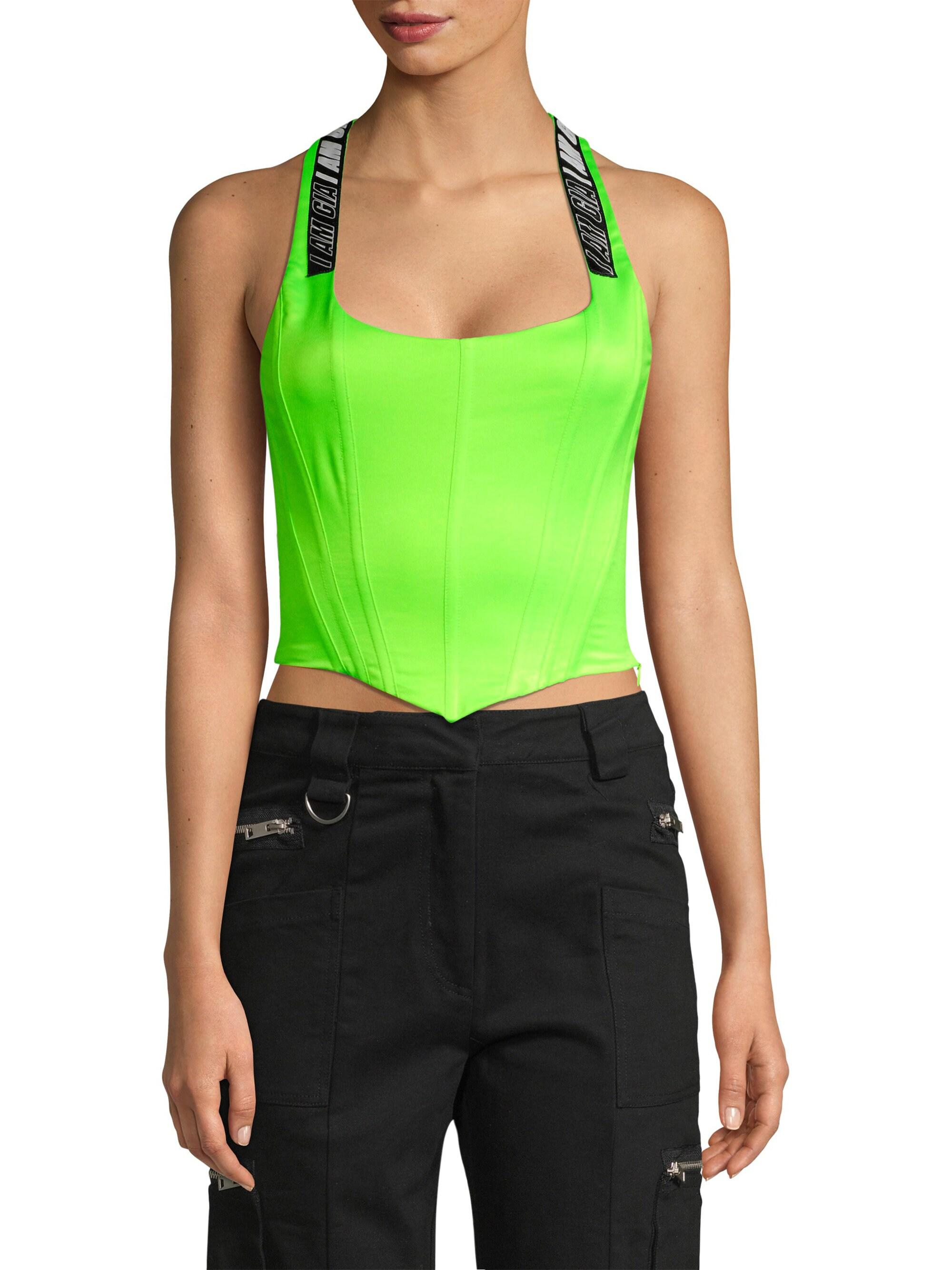 Neon green corset top Outlet