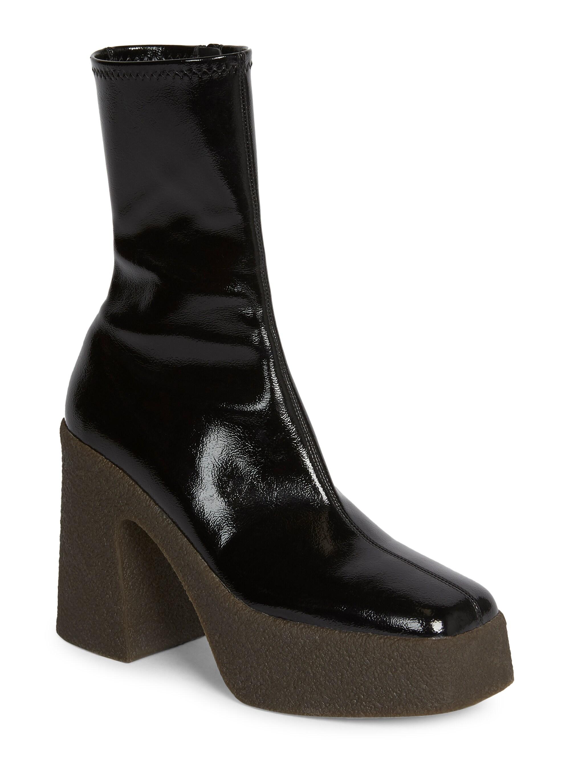 stella mccartney exaggerated block heel platform bootie