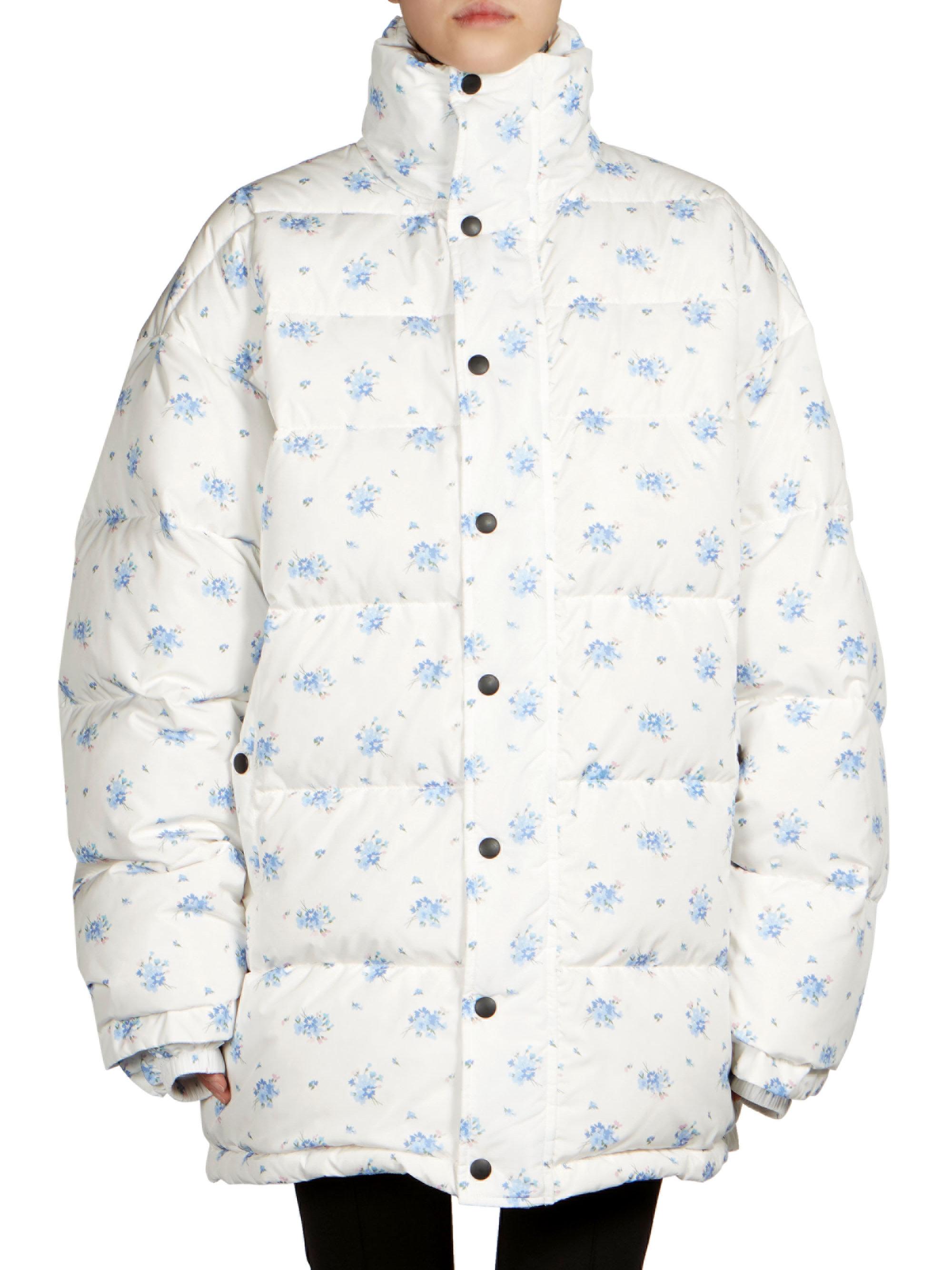floral puffer coat
