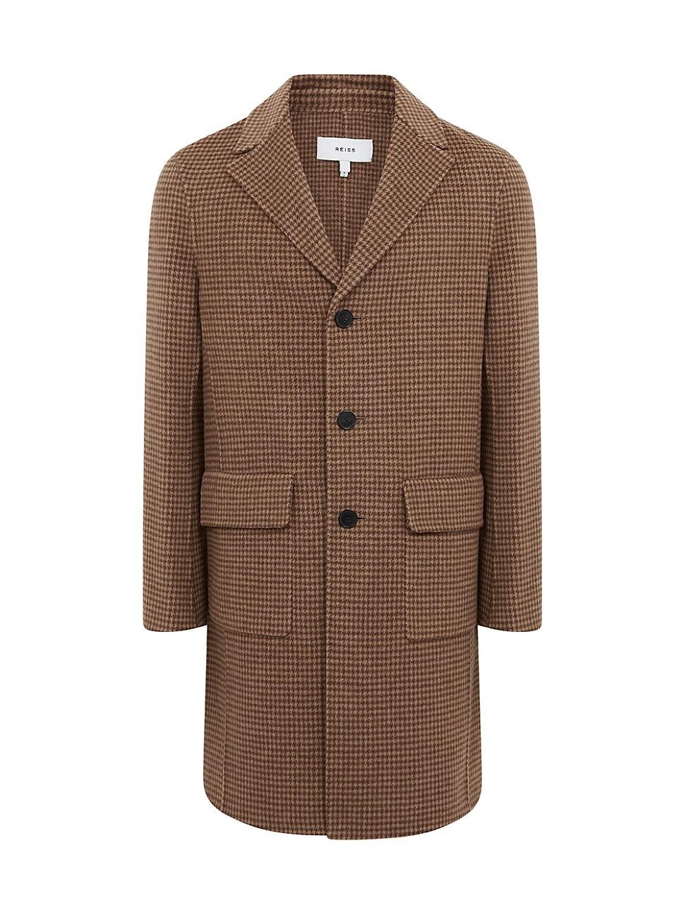 Reiss Blossom Herringbone Wool Coat in Brown for Men Lyst