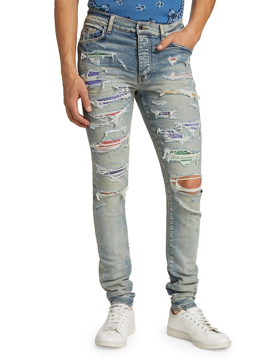 Amiri Denim Rainbow Patch Distressed 