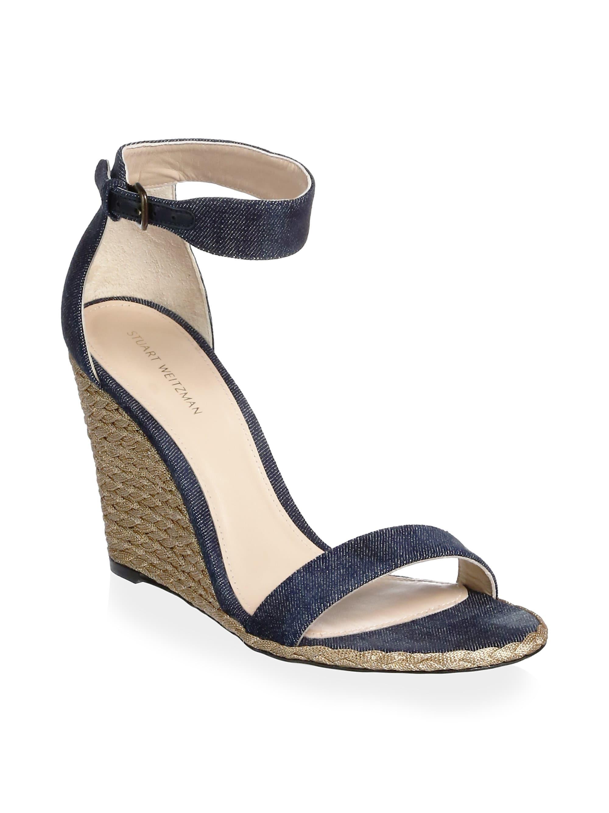 stuart weitzman denim wedge
