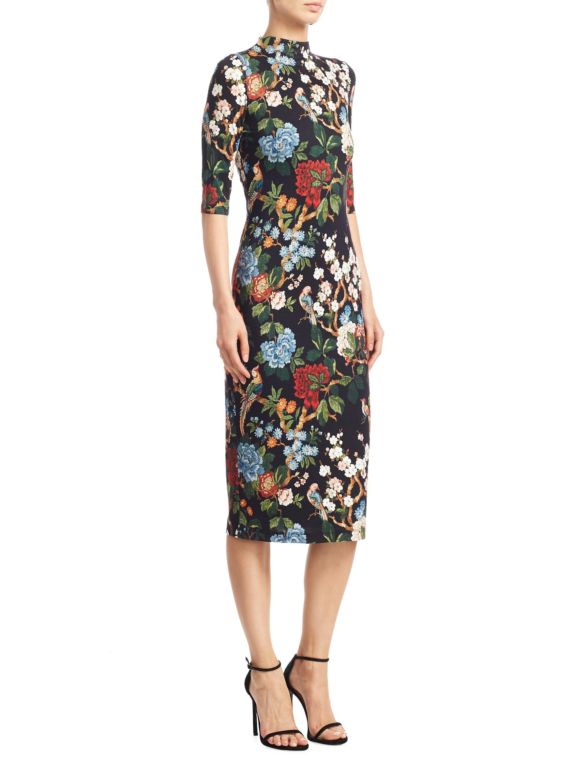 alice and olivia delora metallic dress