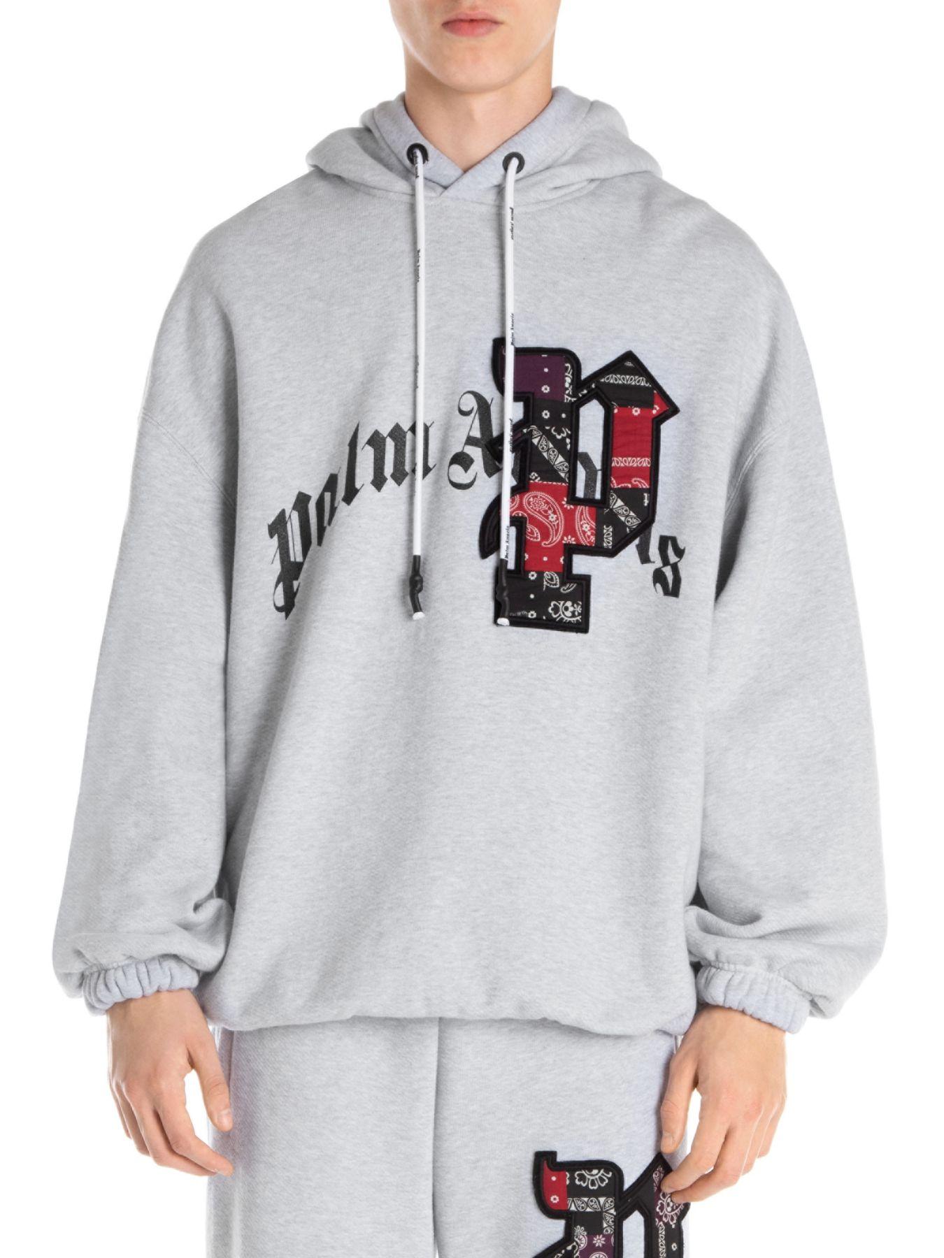 palm angels hoodie grey