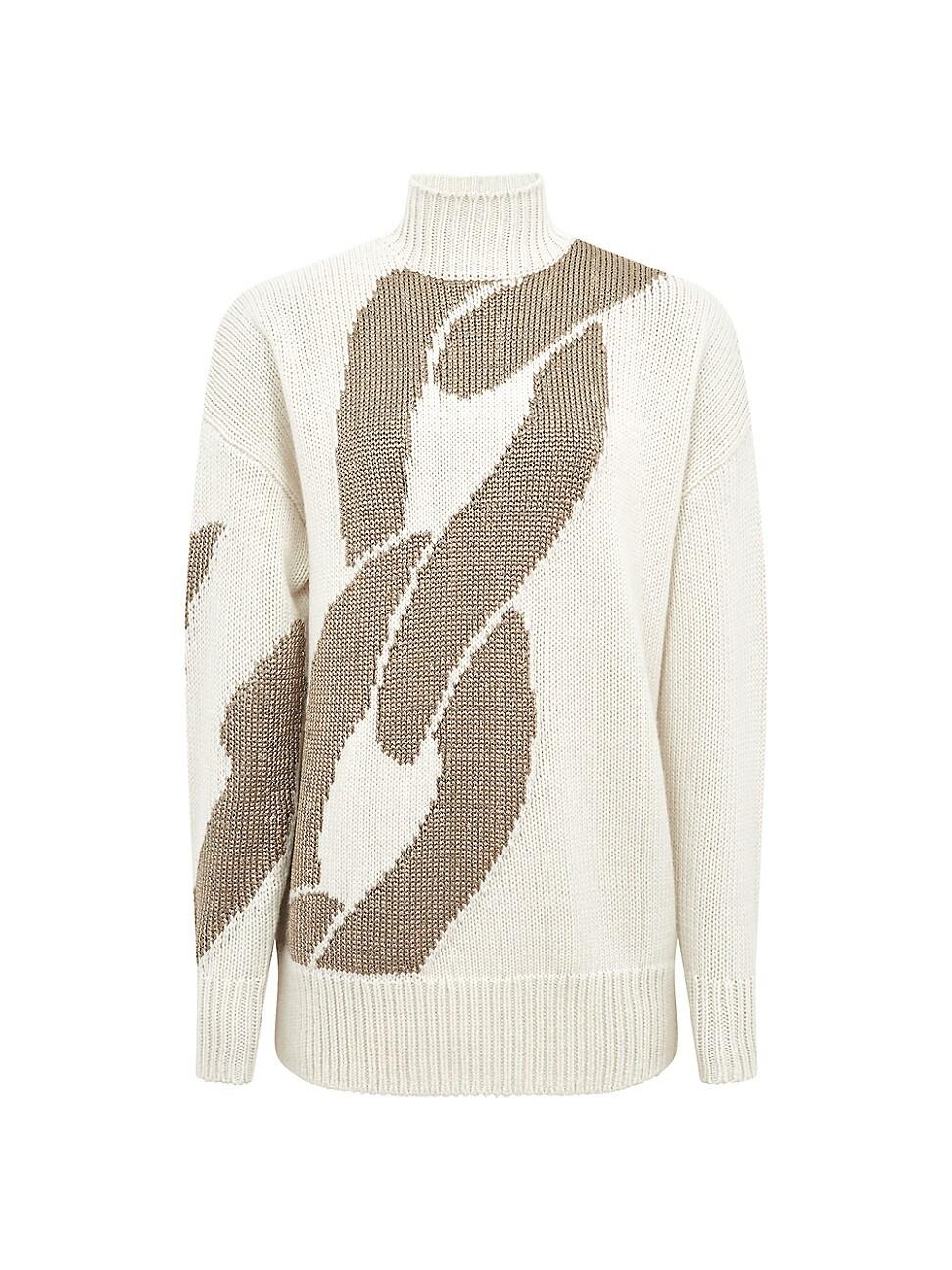Reiss Pia Chain Intarsia Knit Sweater in White | Lyst