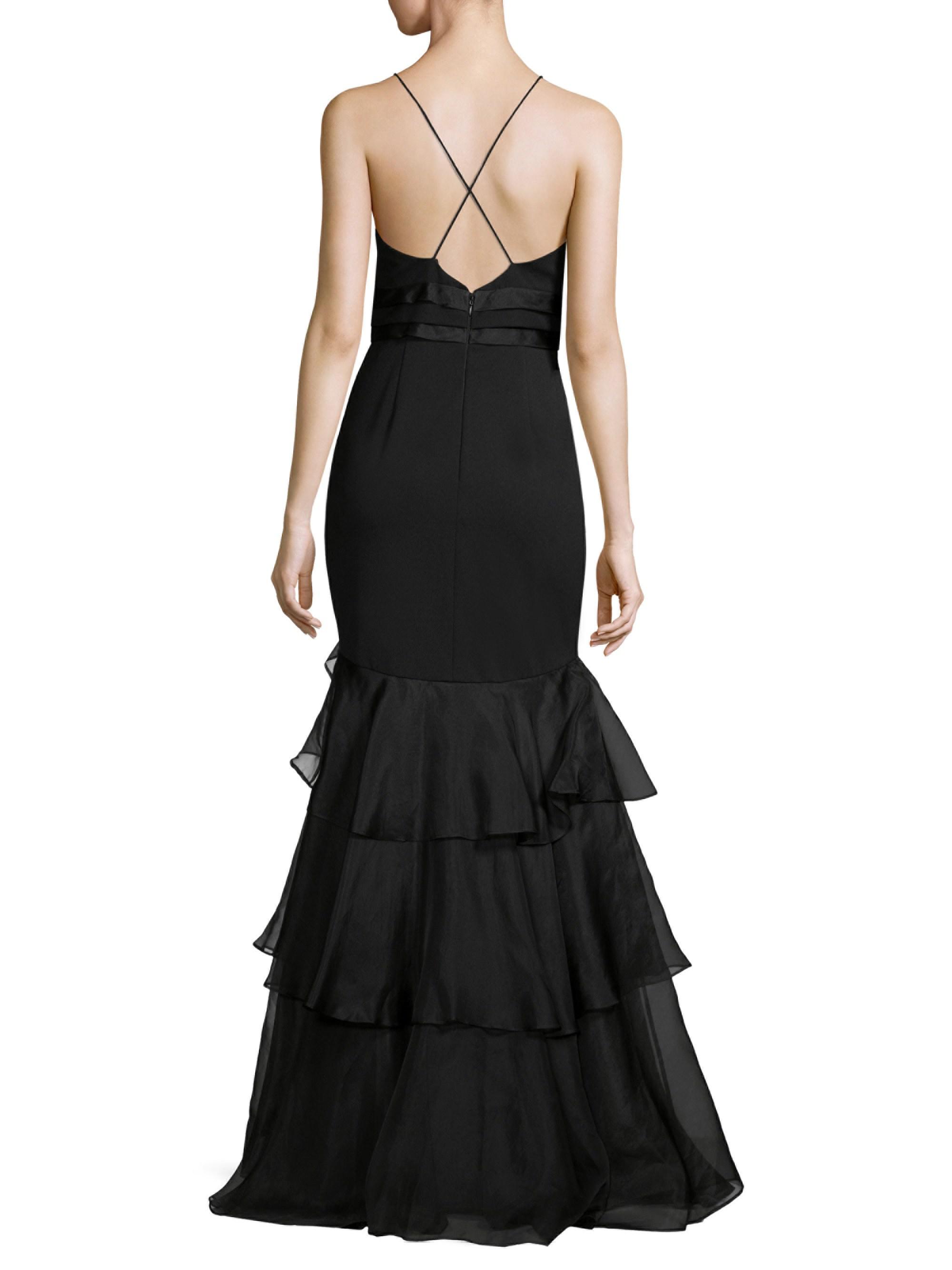 aidan mattox ruffle gown