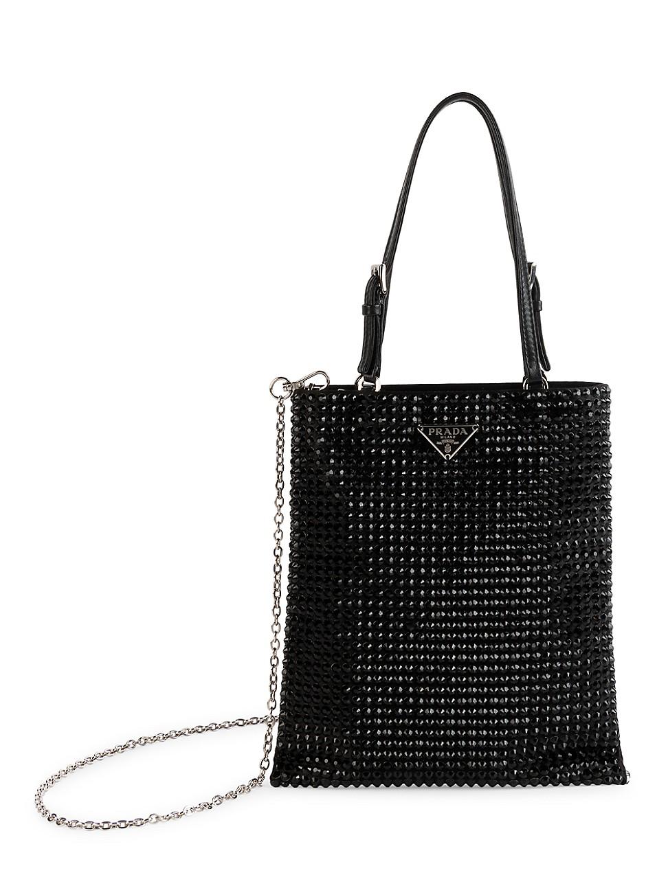 Prada Mini Crystal Crossbody Bag in Black