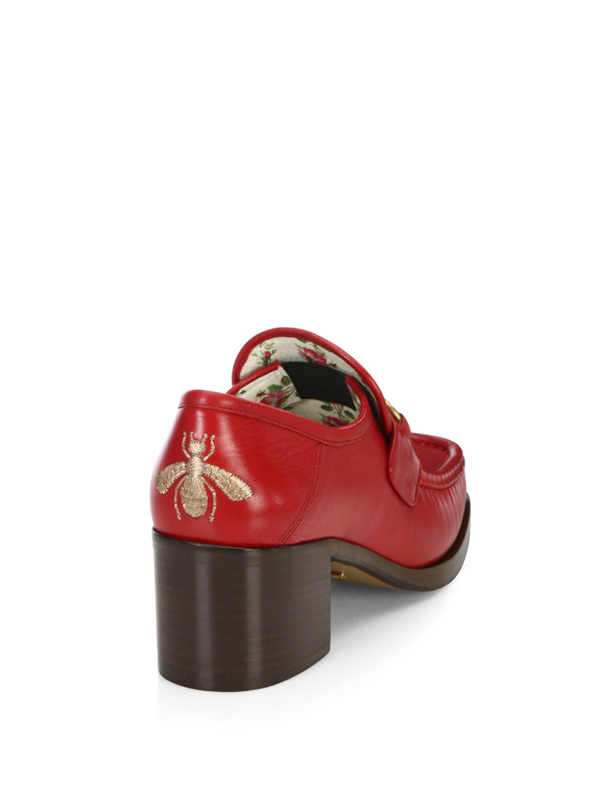 gucci loafers women red