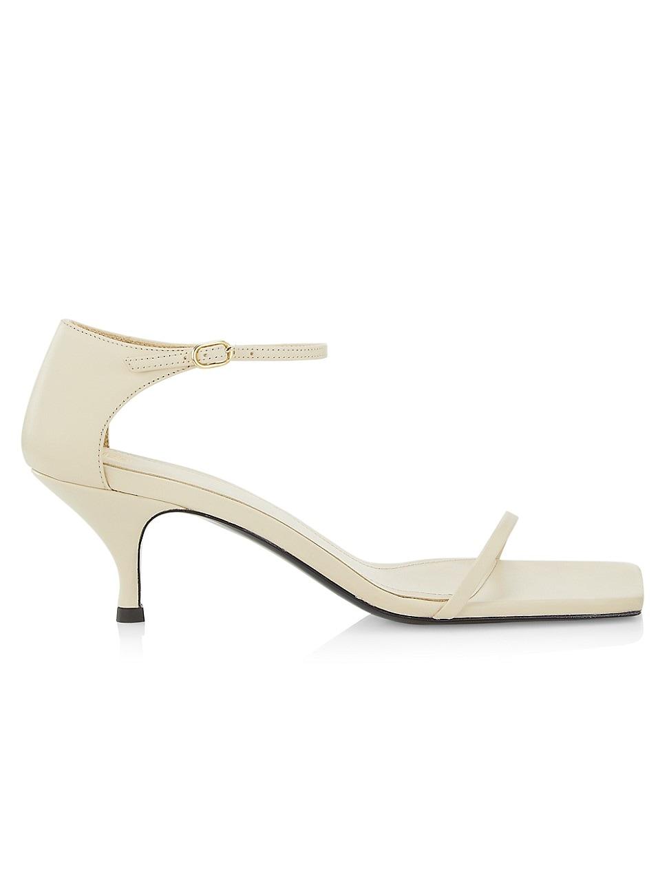 Totême The Strappy 55mm Leather Kittenheel Sandals in White Lyst