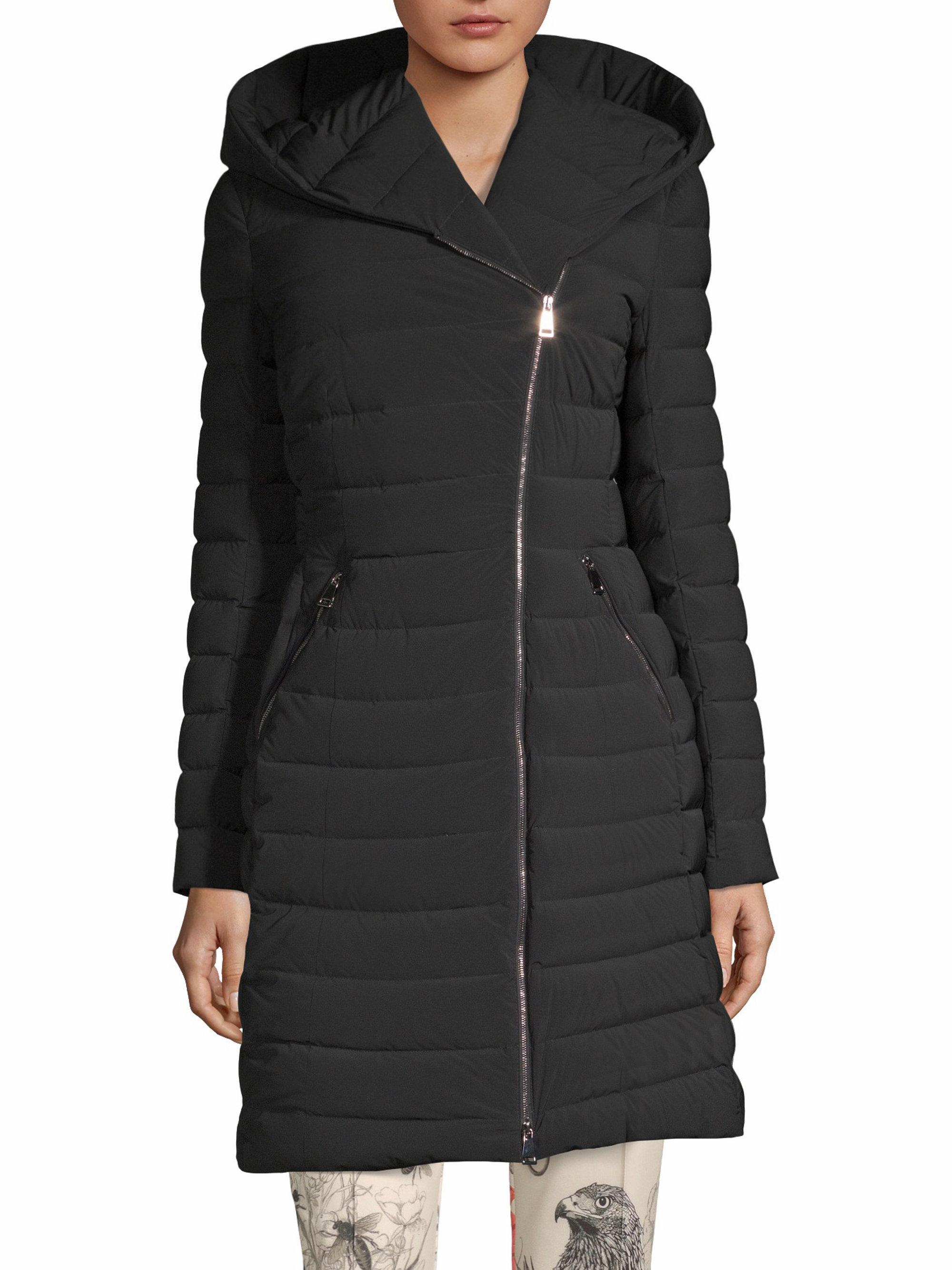 moncler barge matte stretch coat