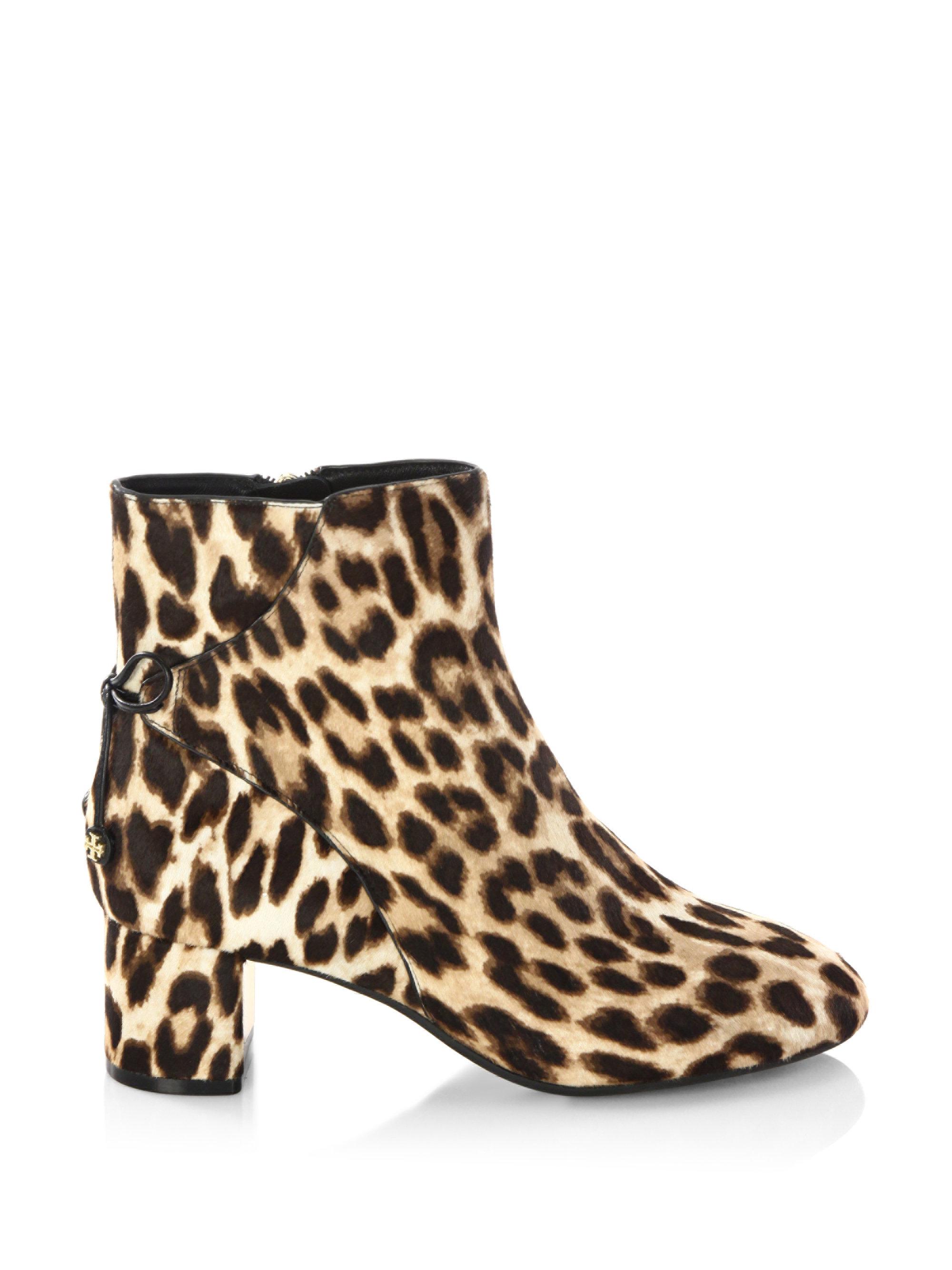 tory burch leopard booties