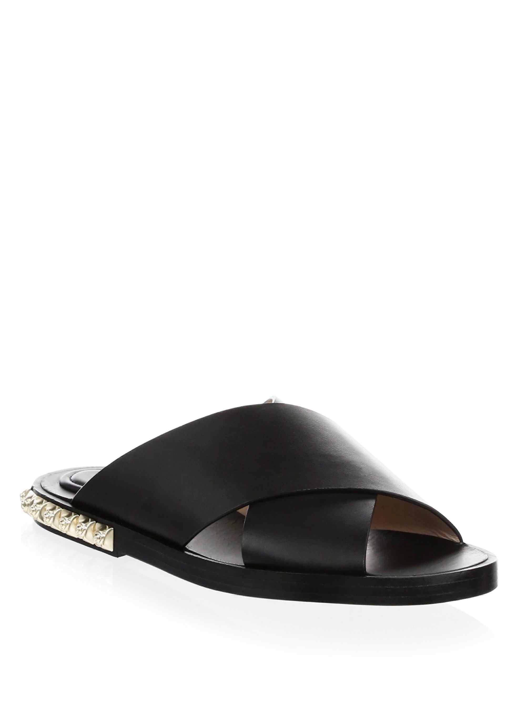 stuart weitzman rockrose leather slides