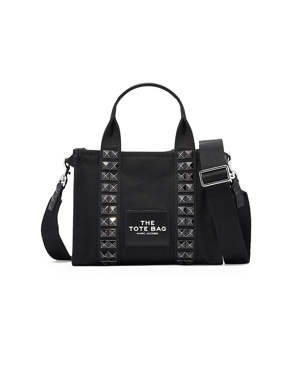 Marc Jacobs The Mini Canvas Studded Tote in Black | Lyst