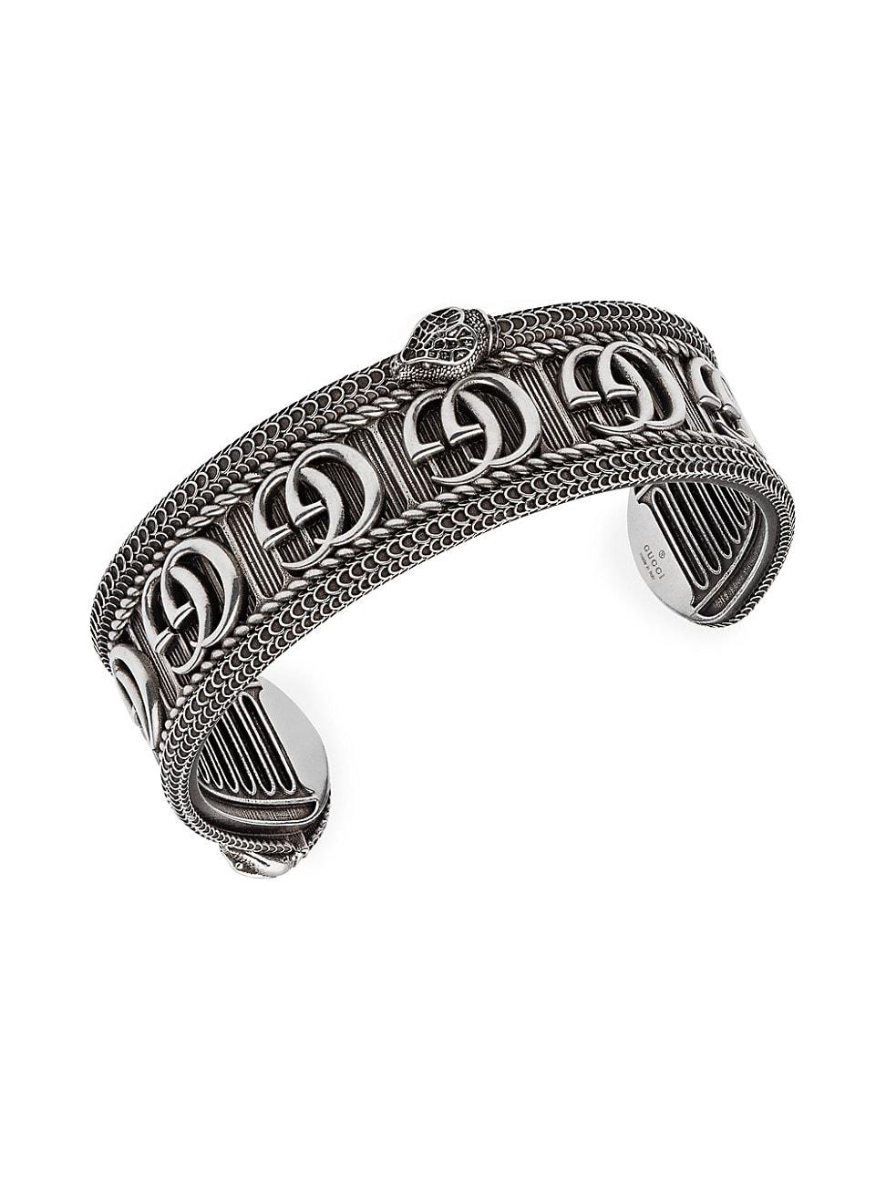 Gucci Men's GGard Snake Motif Sterling Silver Bracelet