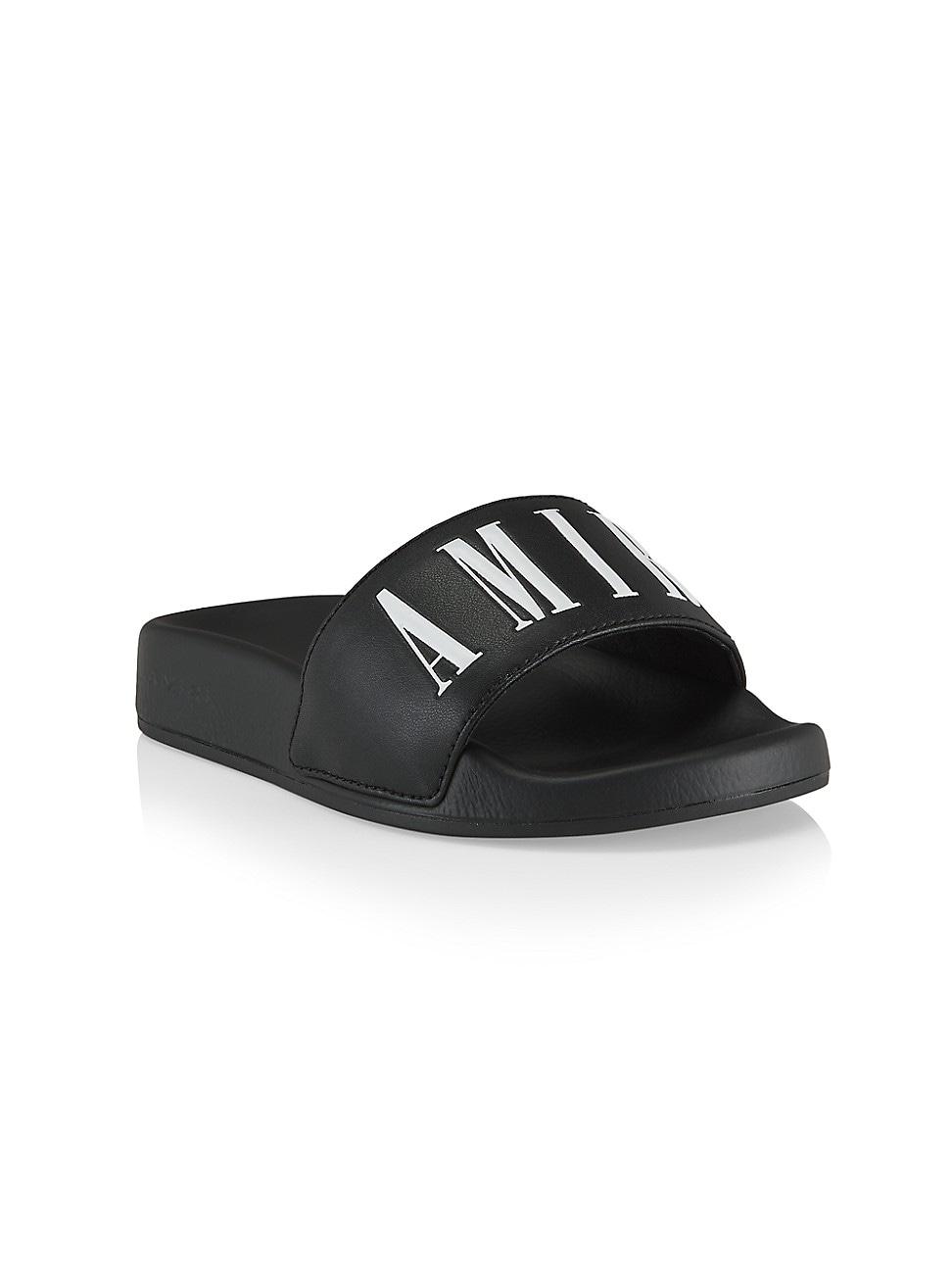 Amiri Girl's Logo Pool Slides in Black Lyst