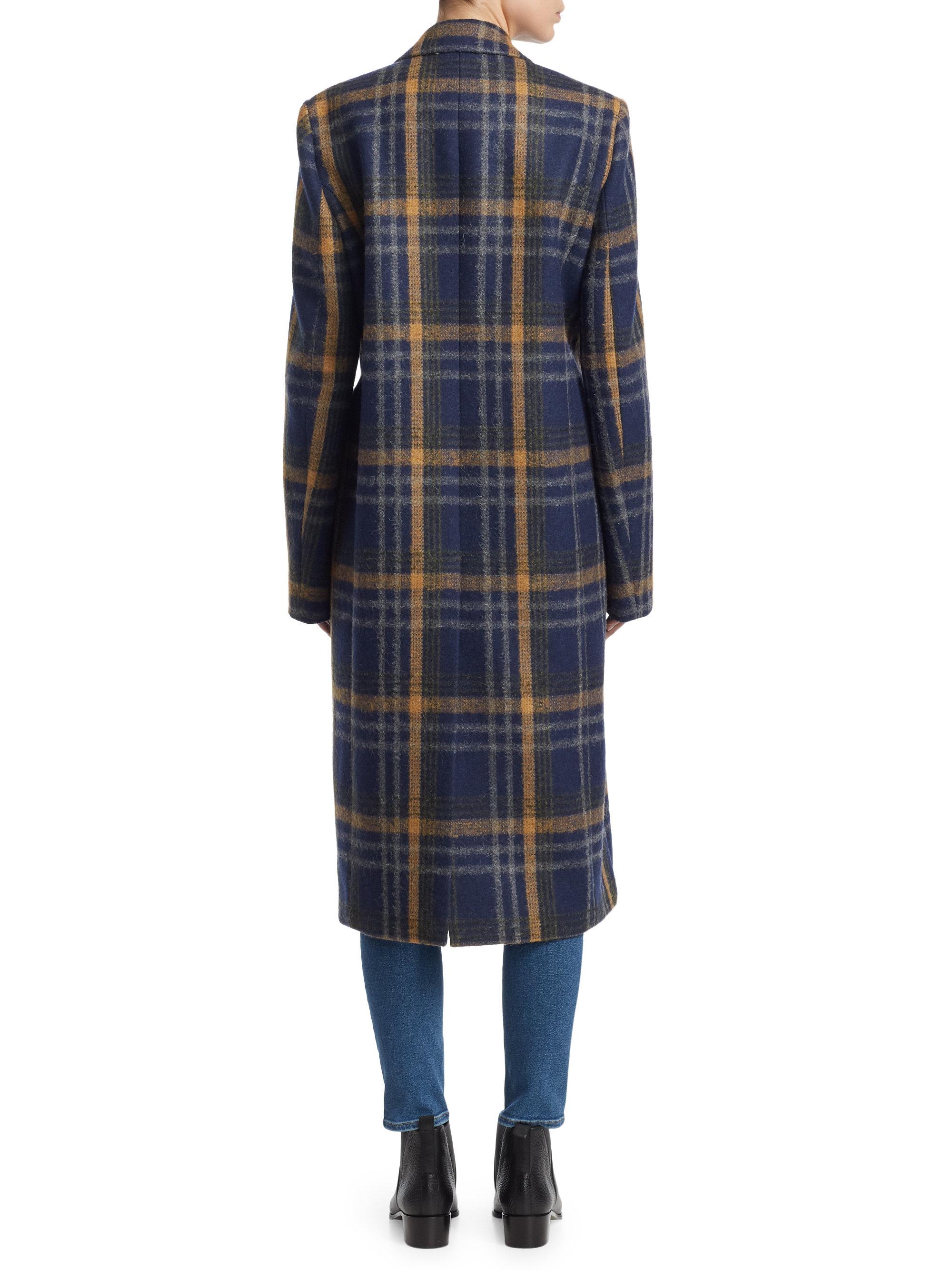 checkered wool coat
