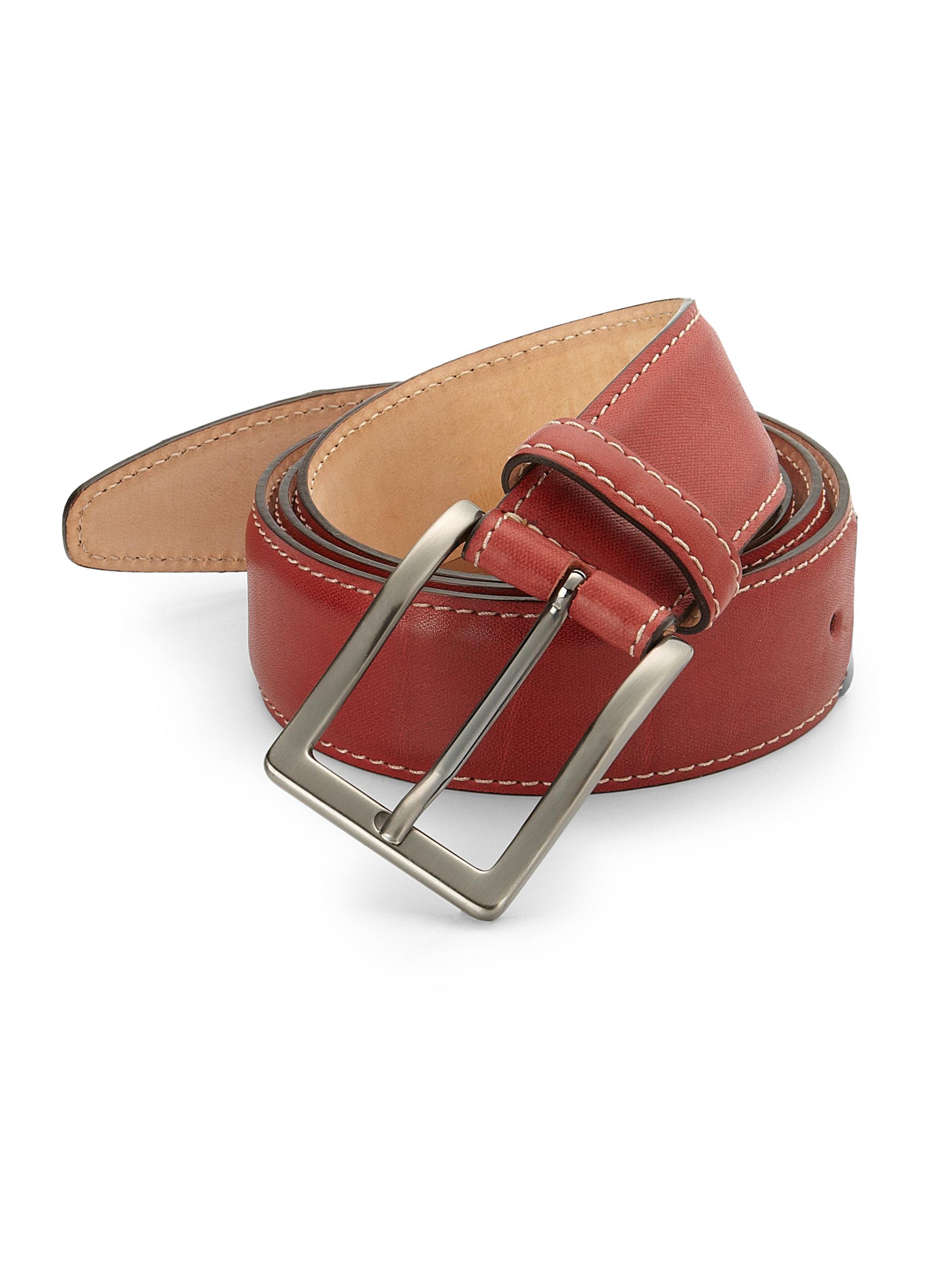 Saks Fifth Avenue Leather Belt in Red for Men - Lyst