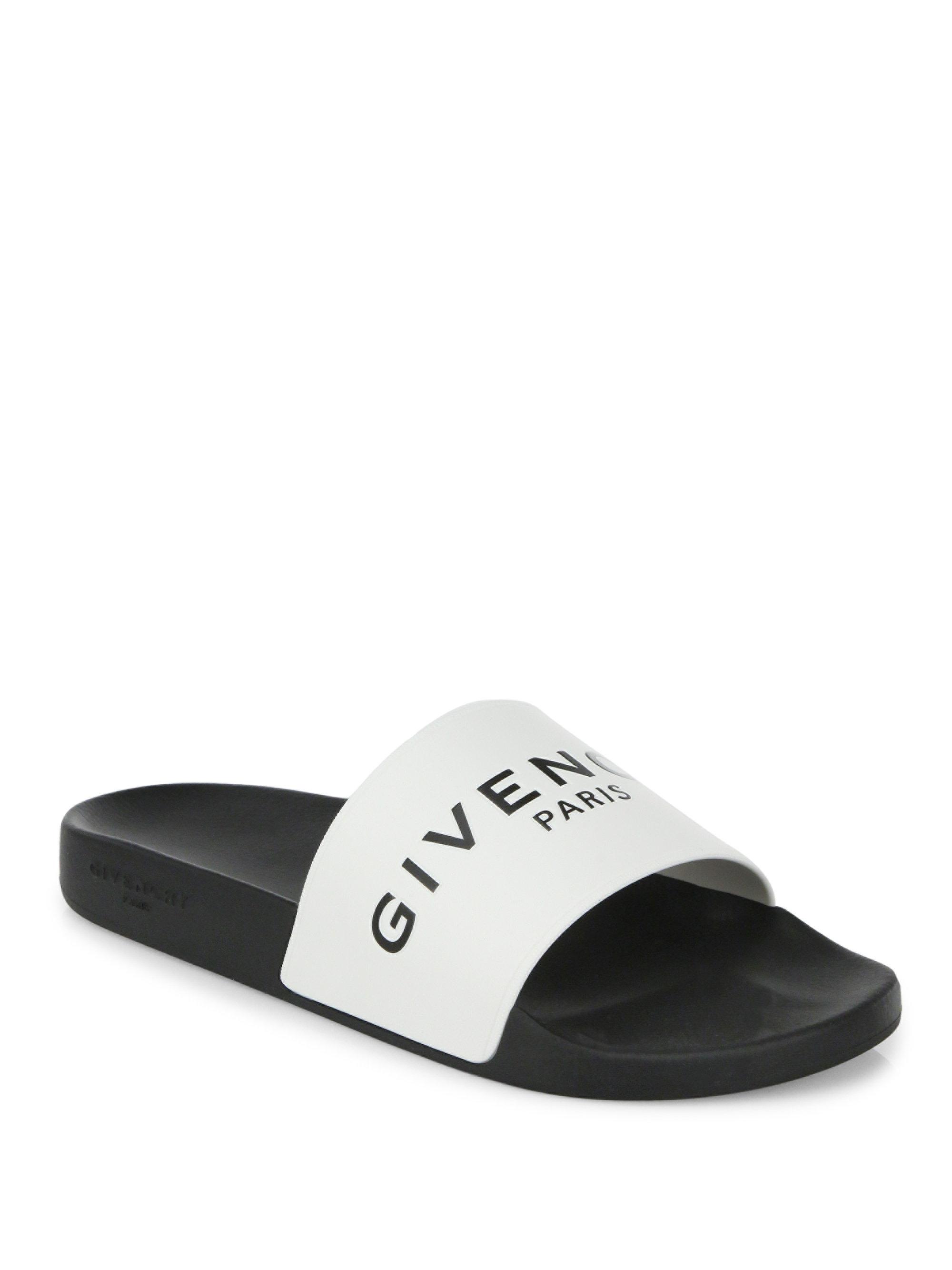 Givenchy Logo Rubber Slides in Black 