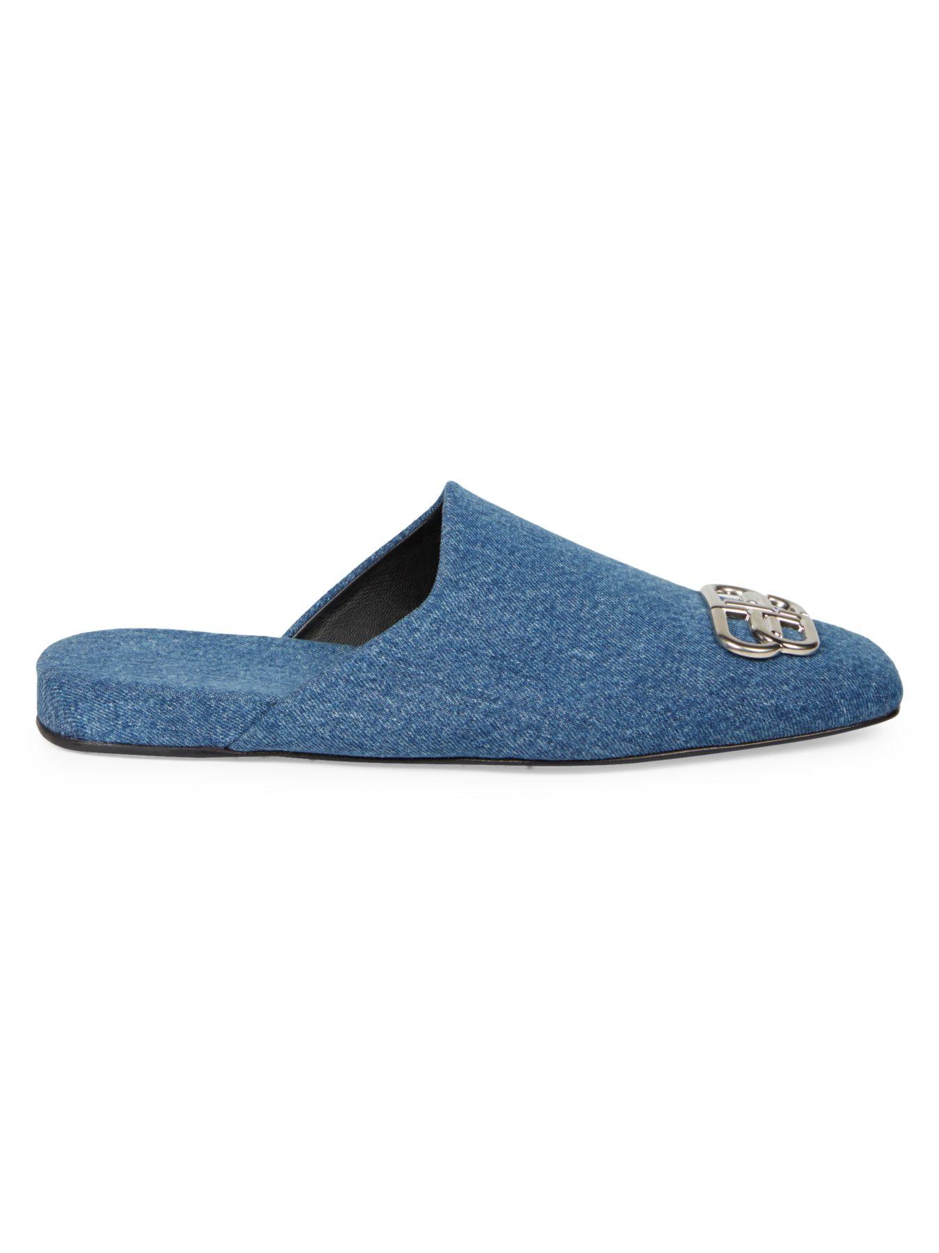 Balenciaga Bb Cosy Leather Mule in Blue for Men - Lyst