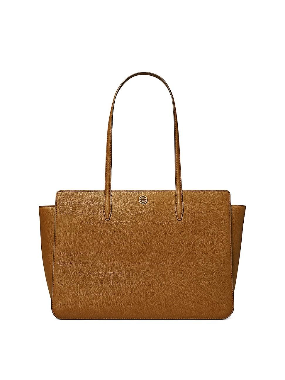 Tory Burch Robinson Pebble Leather Tote in Brown Lyst
