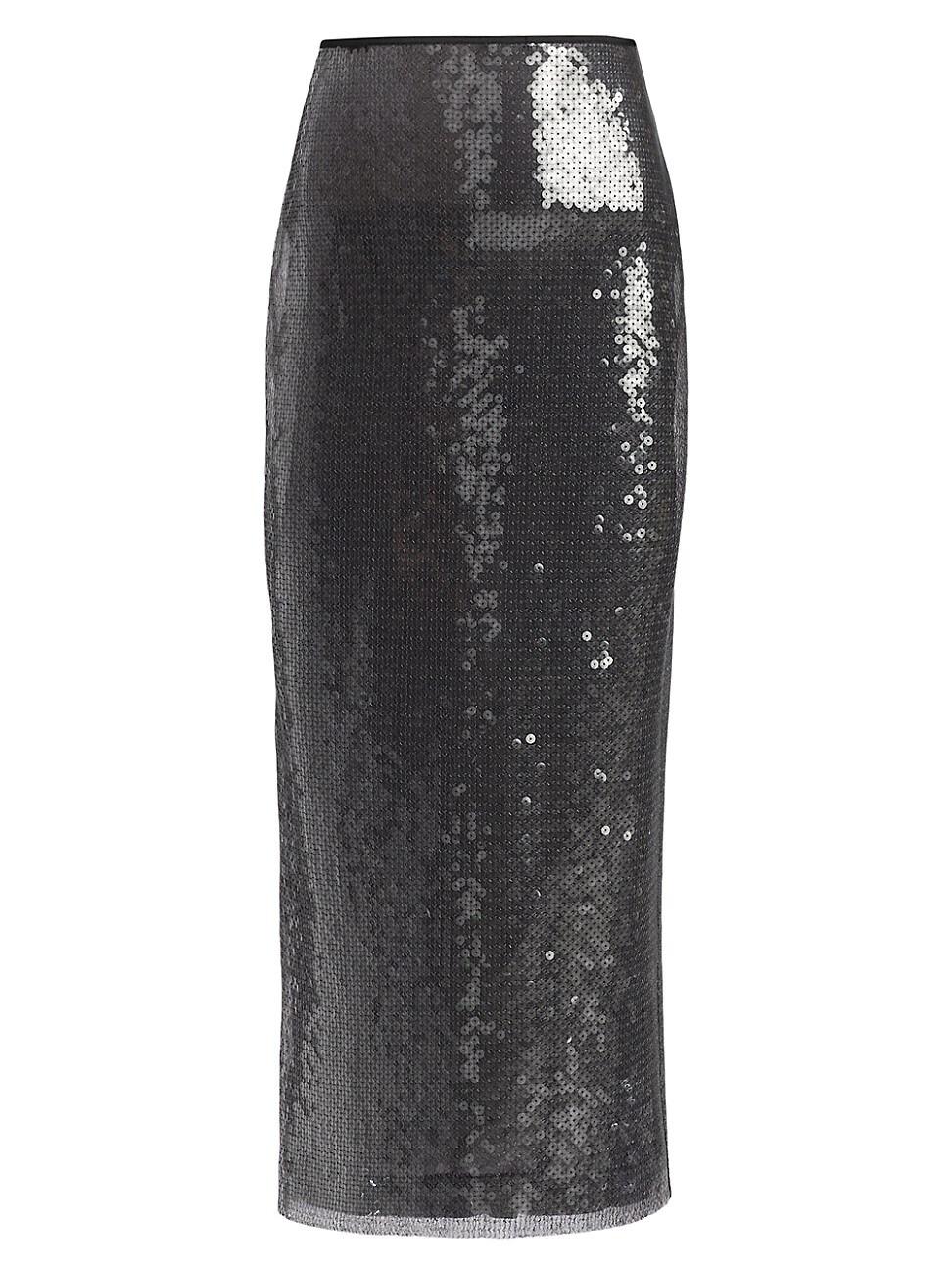 David Koma Sequin-embroidered Midi-skirt in Gray | Lyst