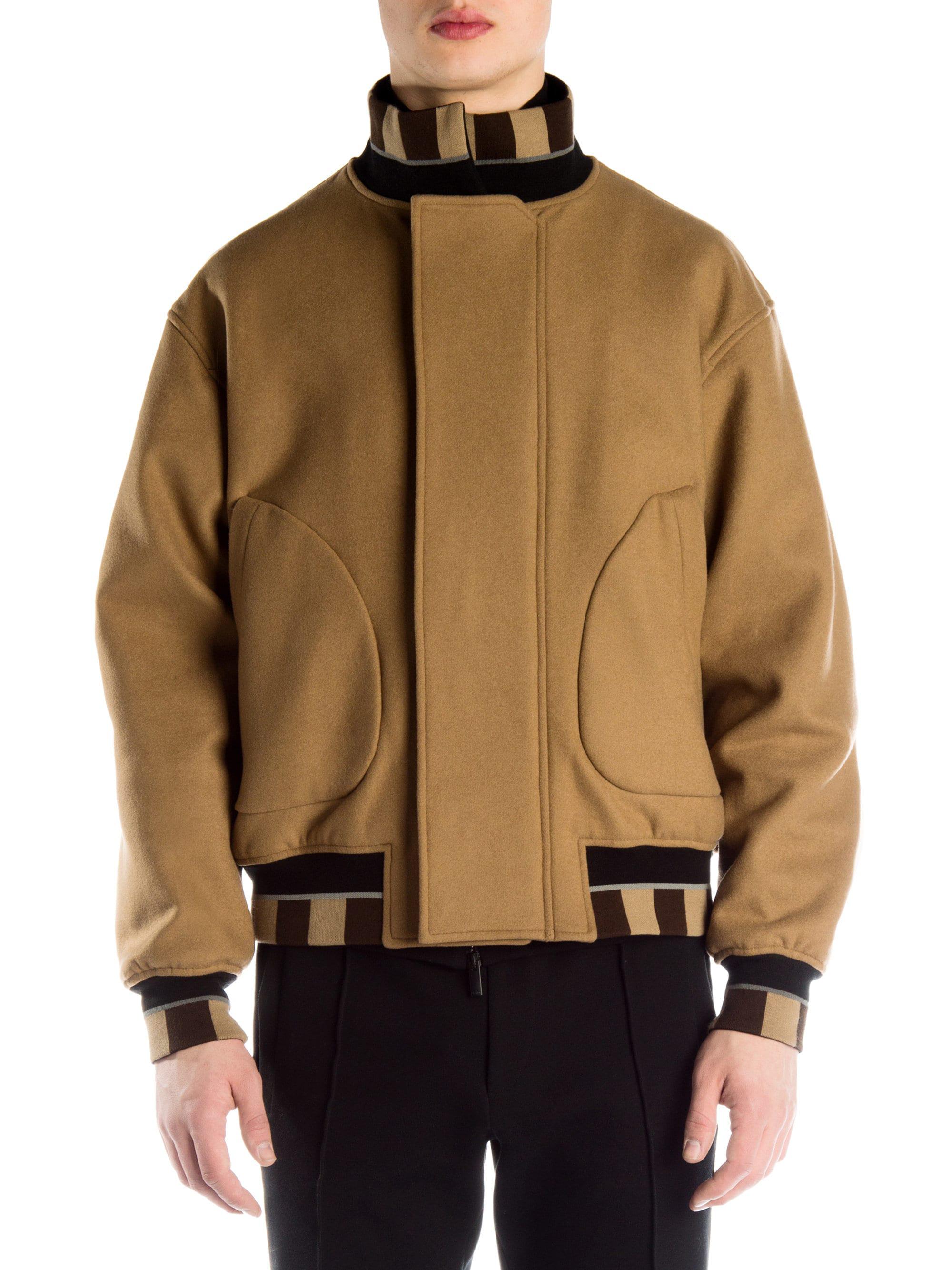 Fendi Wool-blend Bomber Jacket for Men - Lyst
