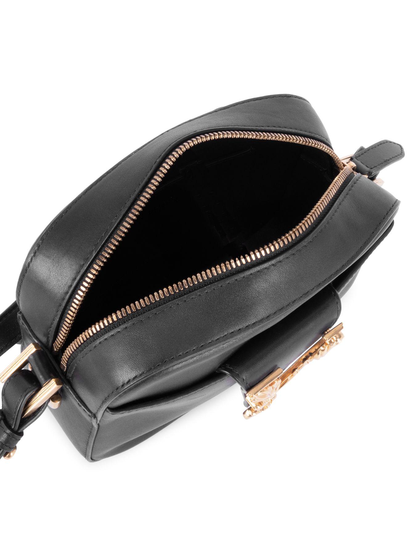 Versace Virtus Leather Camera Bag in Black - Lyst