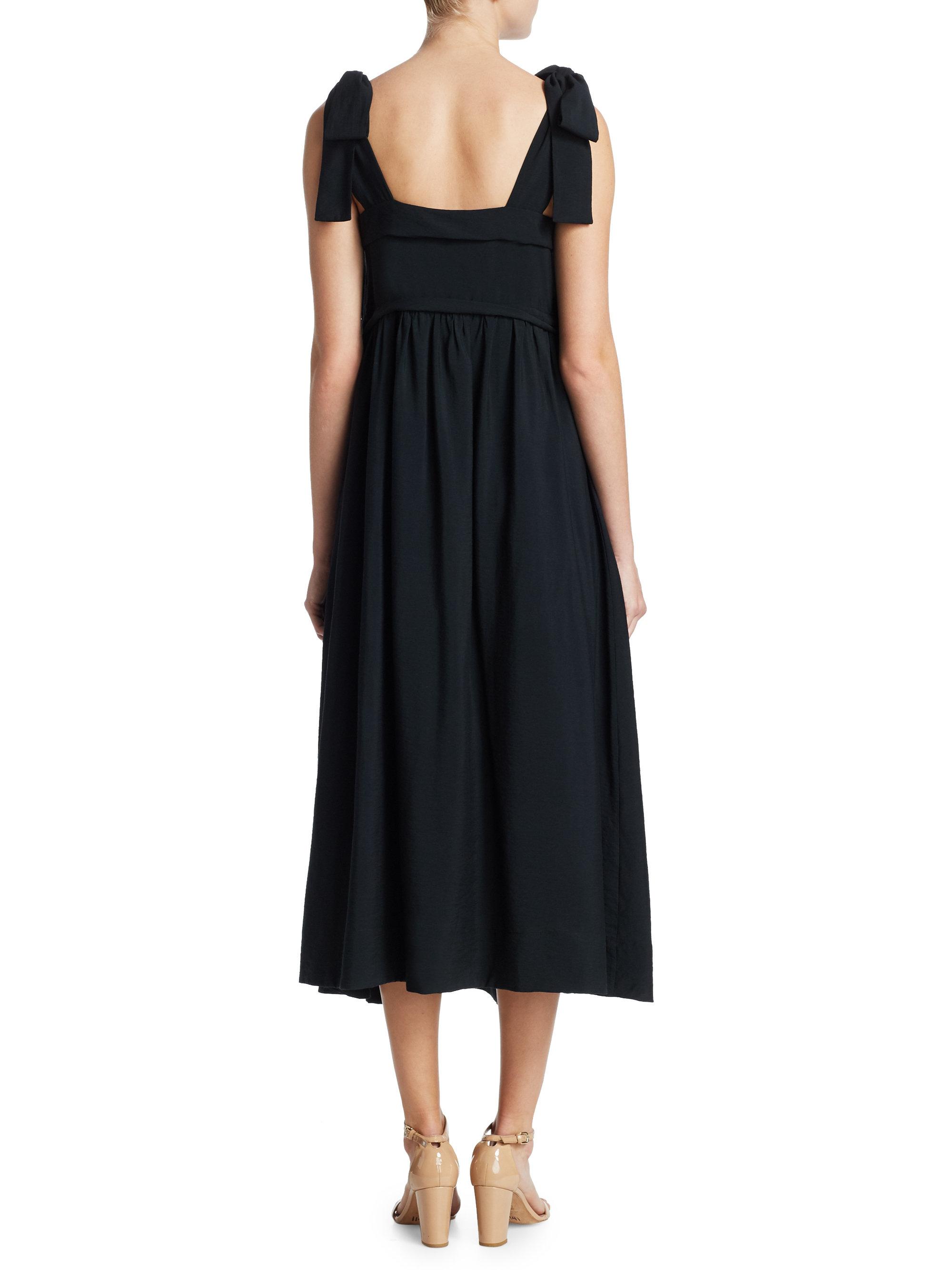 shoulder tie maxi dress