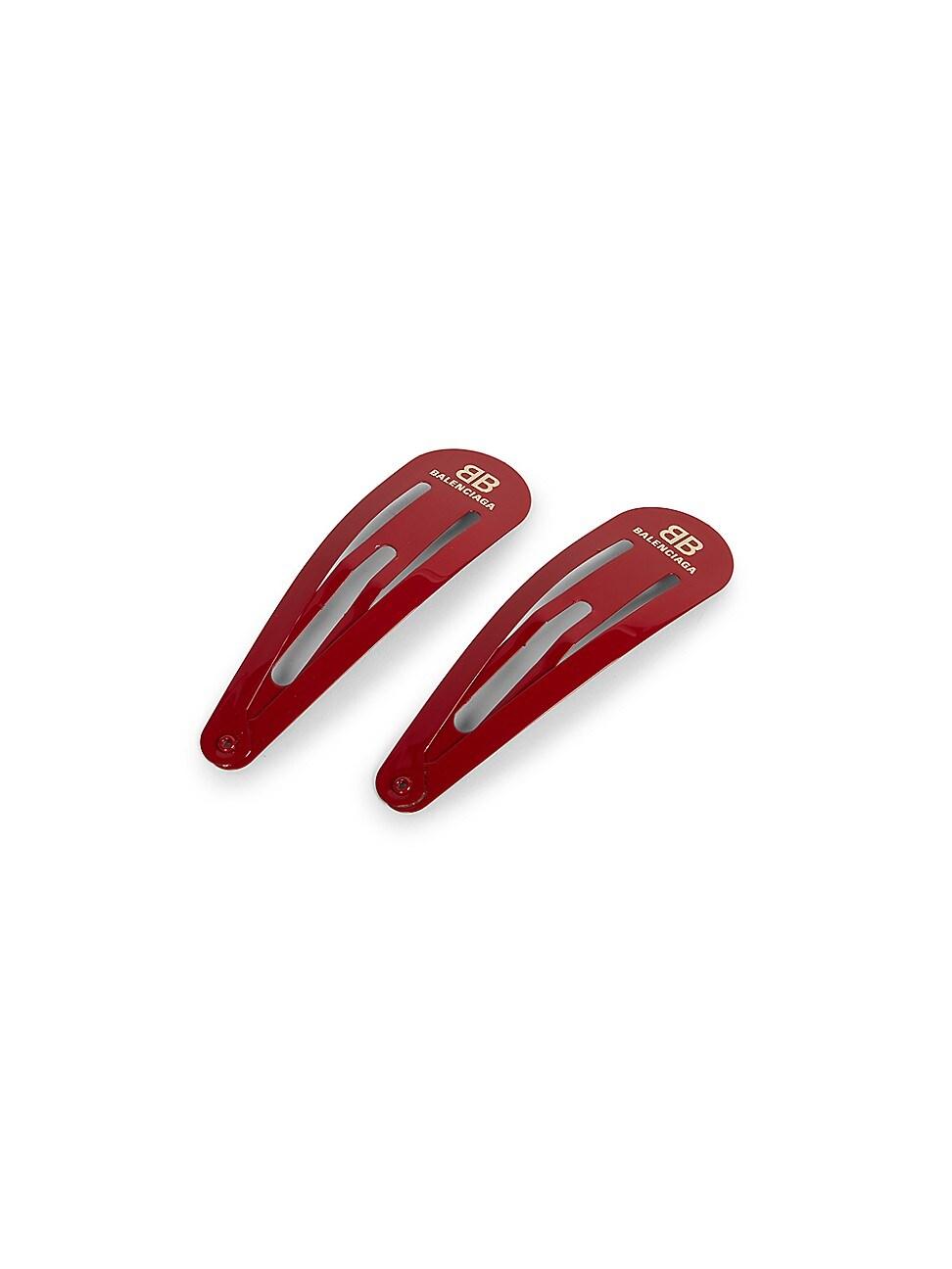 Balenciaga 2-piece Xxl Logo Hair Clip Set in Red | Lyst