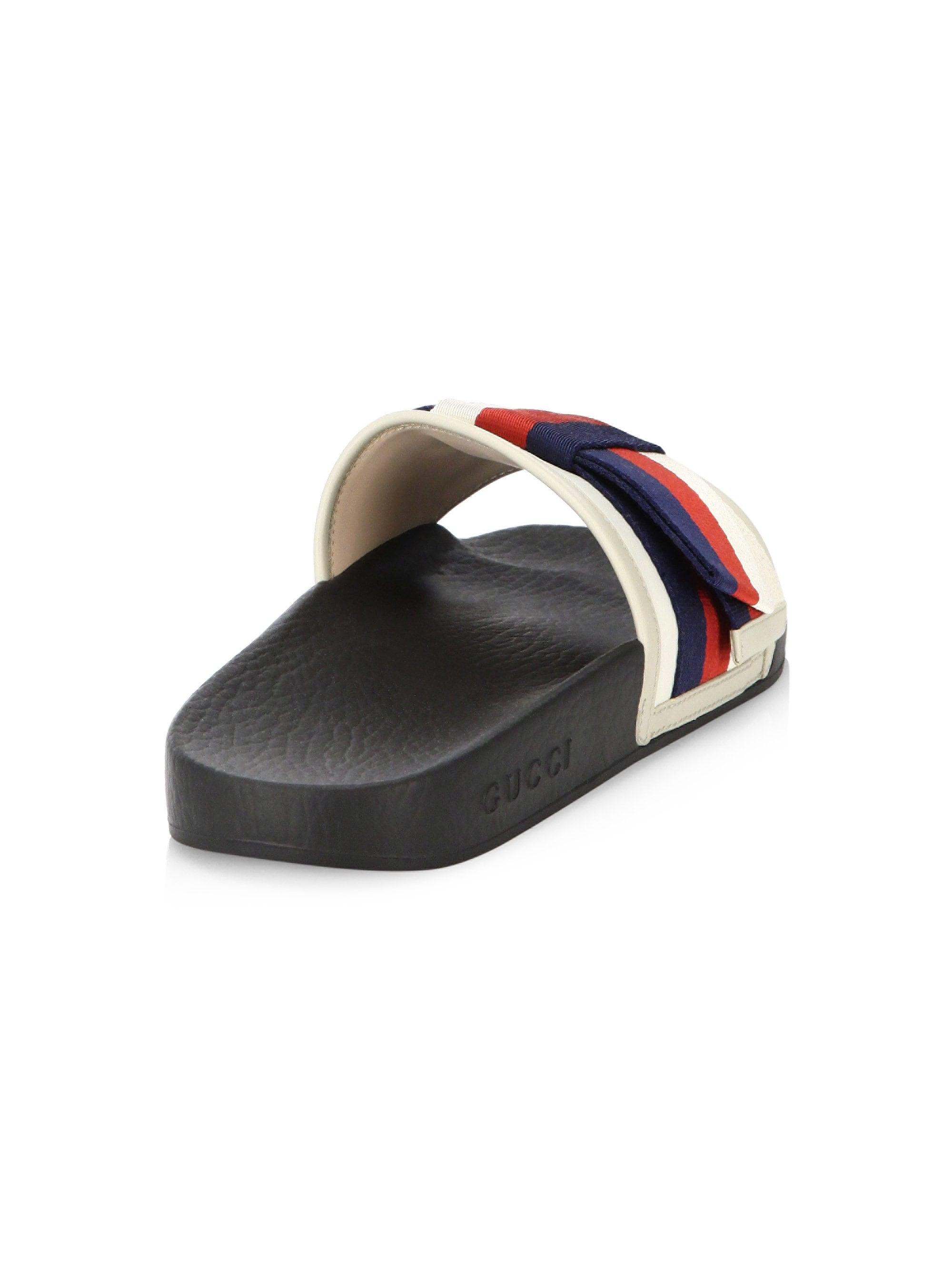 gucci bow slides white