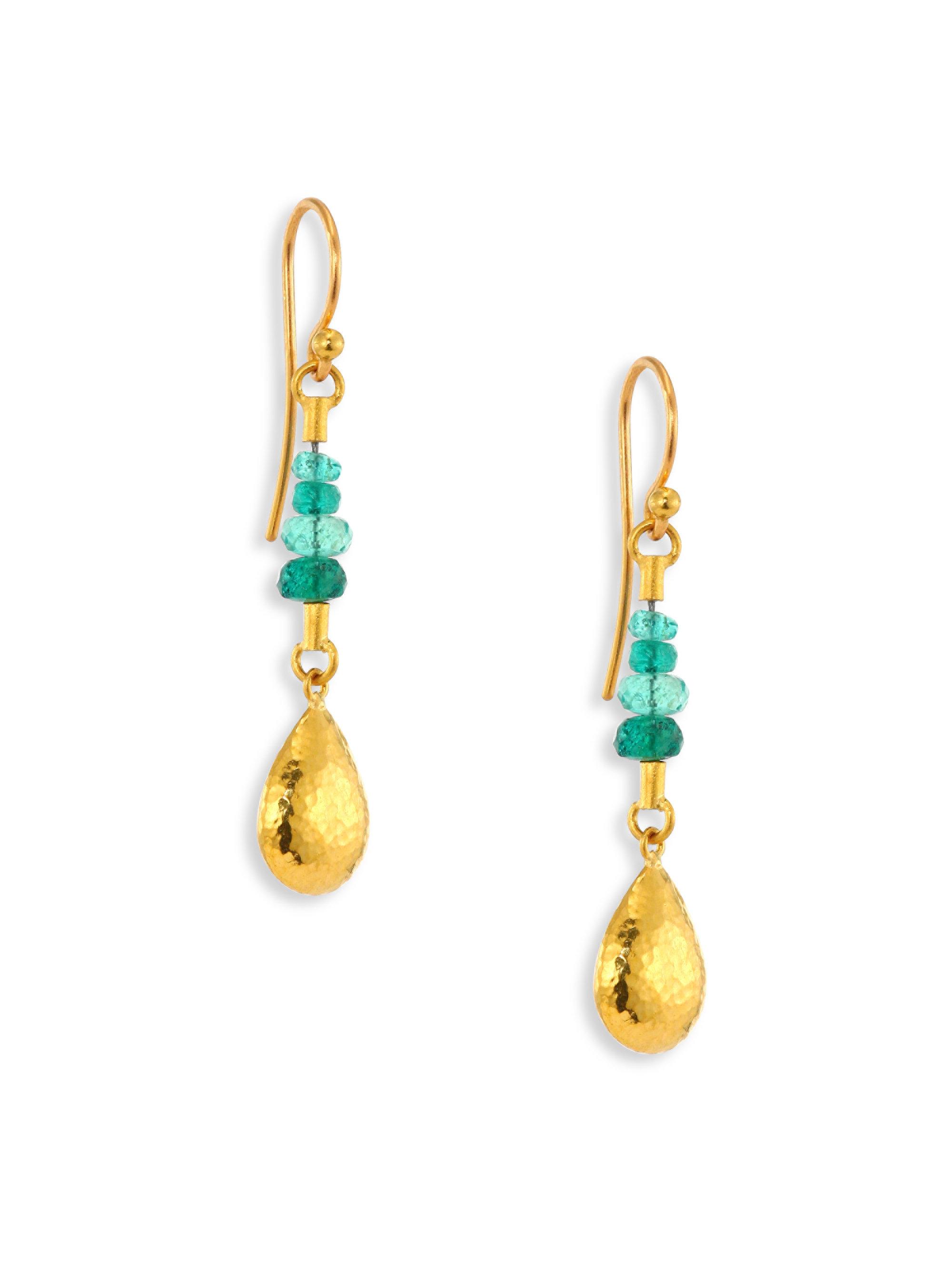 delicate gold drop earrings