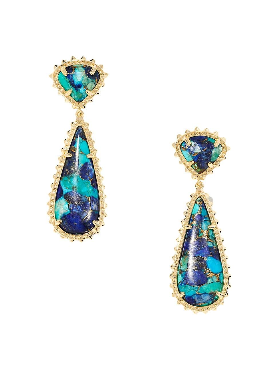 Kendra Scott Payton 14k Gold plated Magnesite Drop Earrings In Blue 
