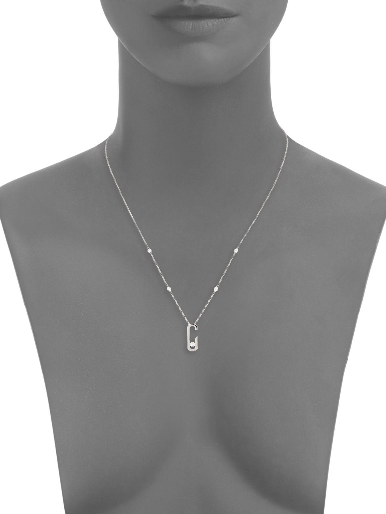 By Gigi Hadid Move Addiction 18k White Gold Diamond Pendant Necklace