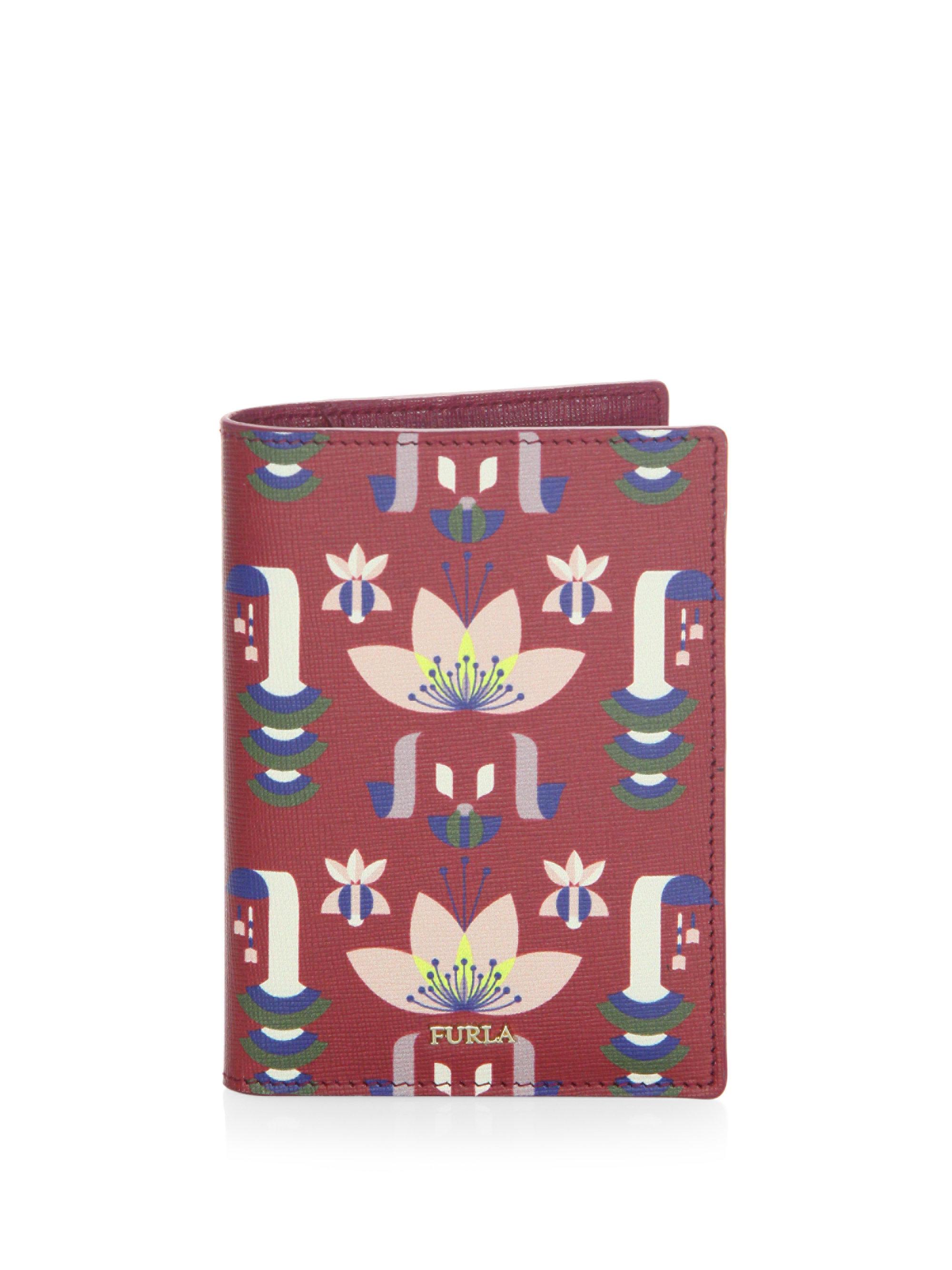 Furla Linda Leather Passport Holder in Red Lyst